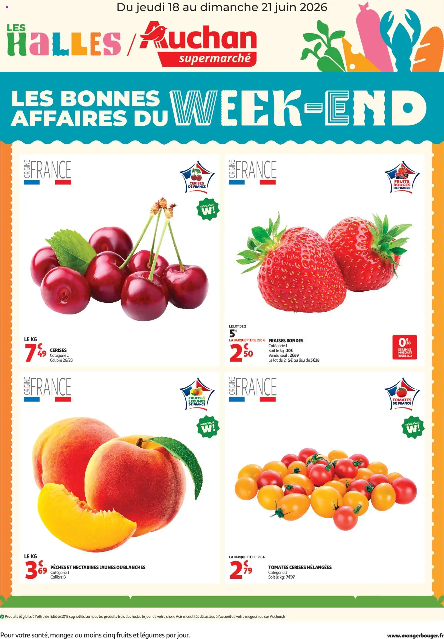 Prévisualisation de Auchan les bons plans du week-end dans votre super du magasin Auchan formulaire valide 18/06/2026