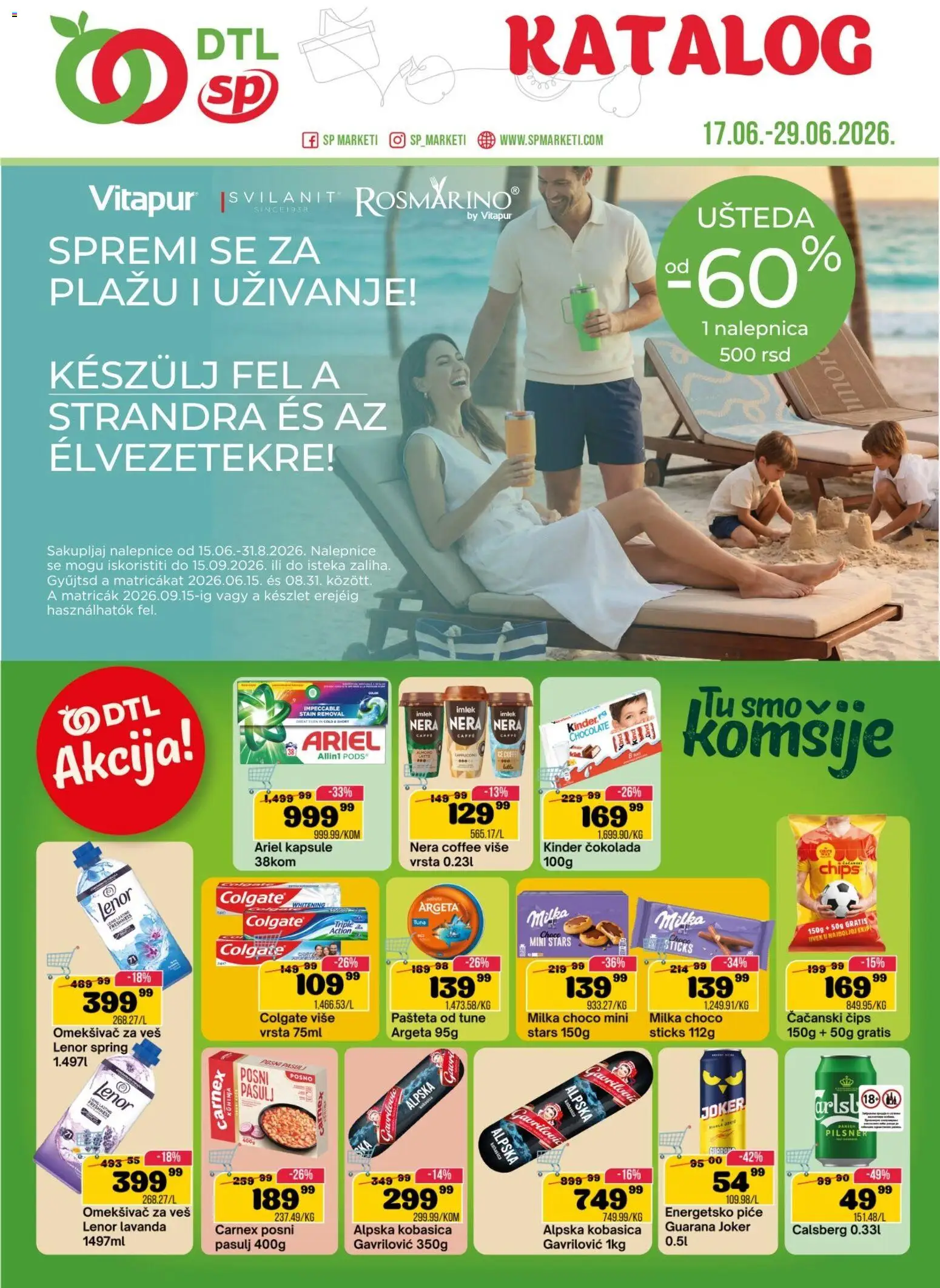 Pregled Senta Promet kataloga - važi od 17.06.2026 - Kuhinja, Guarana, Čokolada, Pašteta, Čips, Kobasica, Omekšivač, Energetsko piće