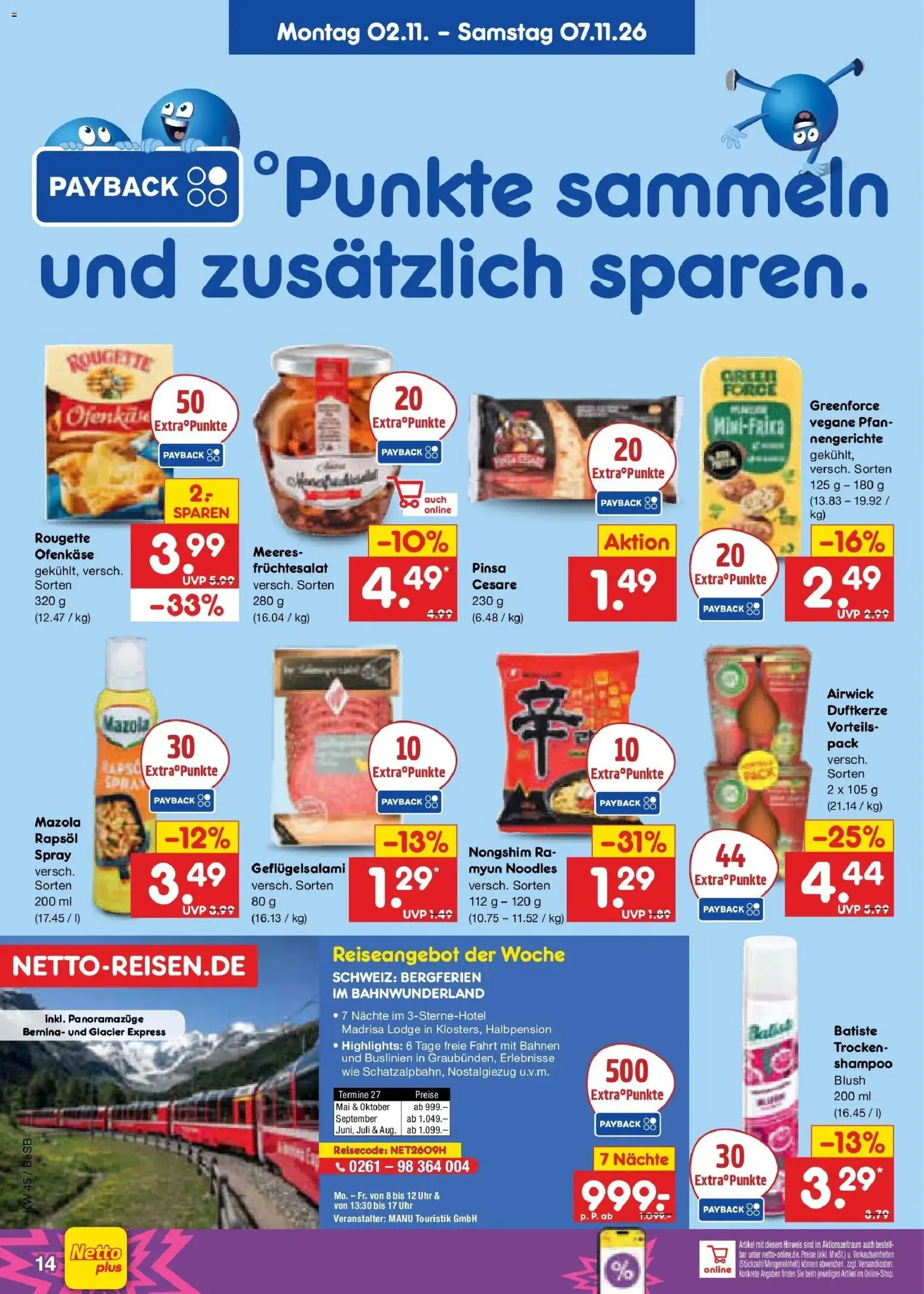 Vorschau von dem Prospekt des Geschäftes Netto Marken-Discount, gültig ab dem 02.11.2026 - Uhr, Shampoo, Blush, Rapsöl