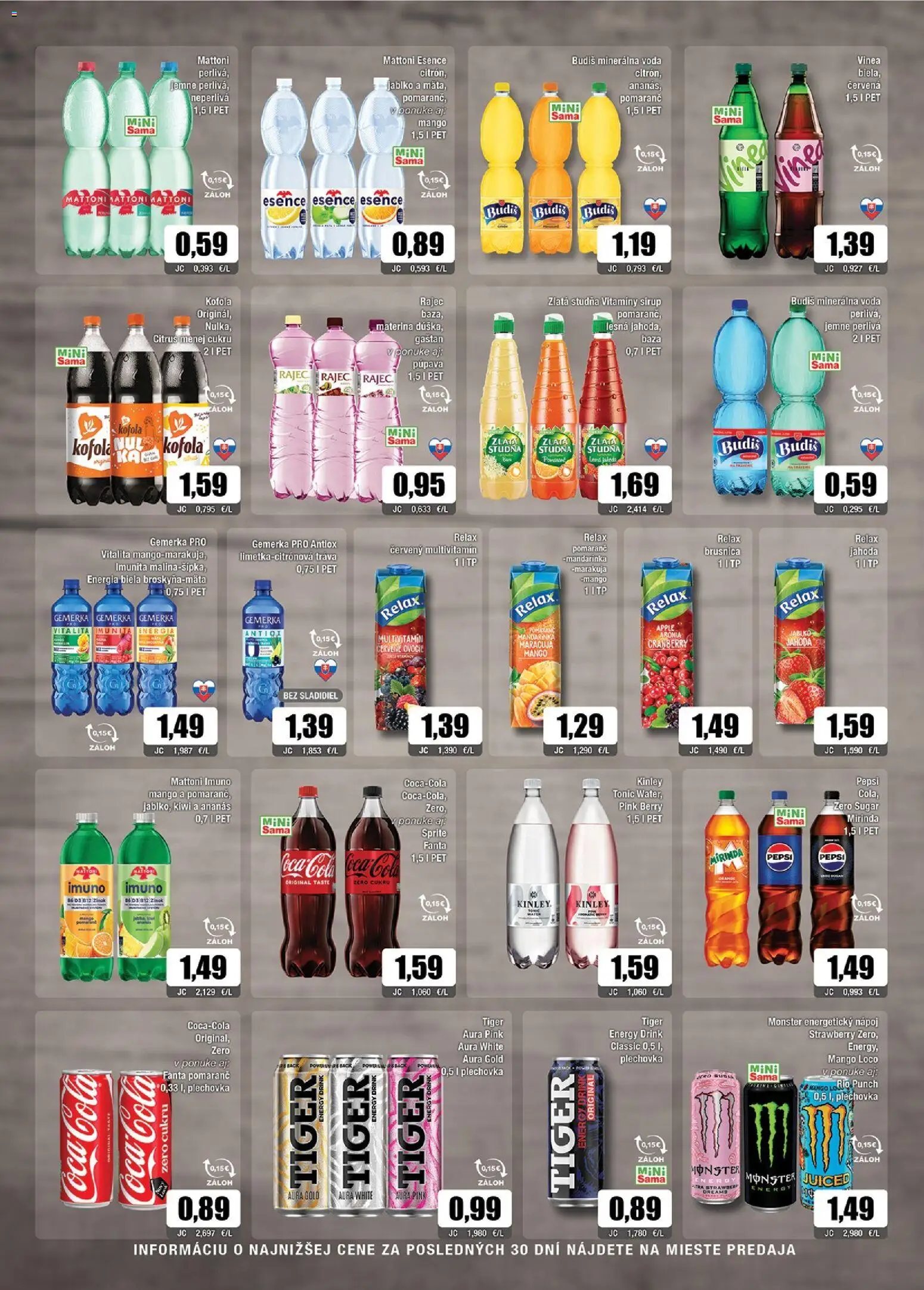 Náhľad Sama letáku platného od 23.10.2026 - Coca cola, Ovocie, Mattoni, Sprite, Energetický nápoj, Ananás, Gemerka, Minerálna voda