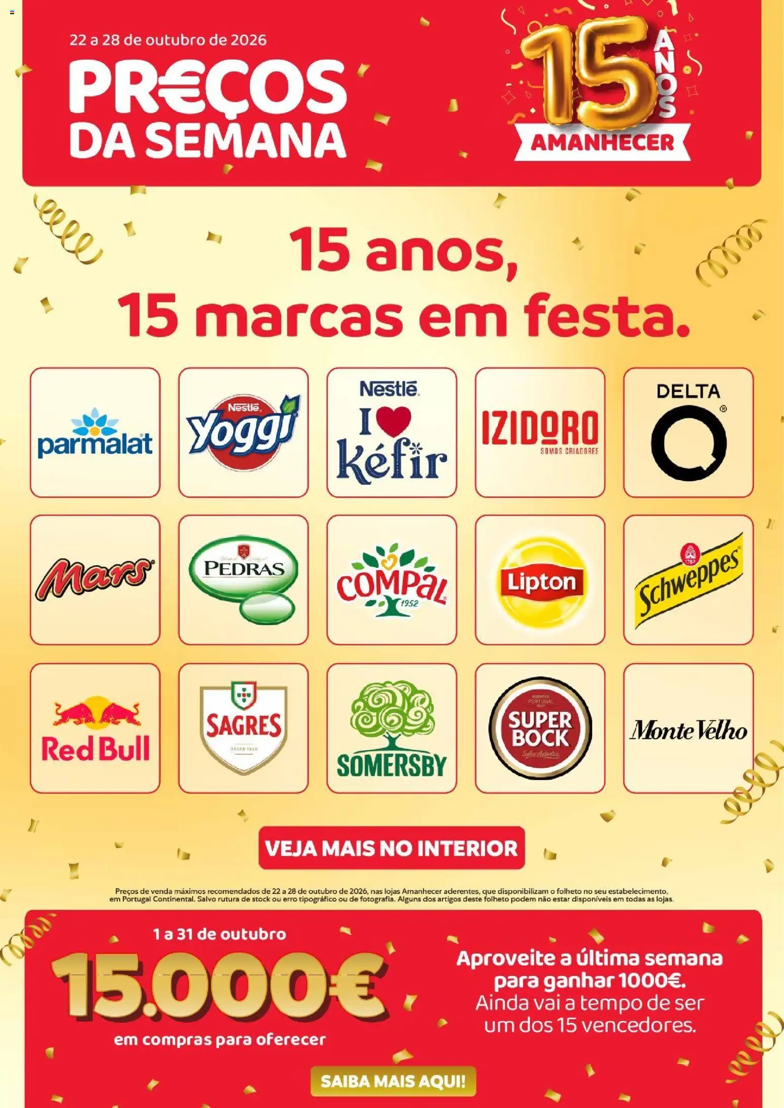 Pré-visualização do folheto da loja Amanhecer válida a partir de 22/10/2026 - Somersby, Kefir, Red Bull, Nestlé