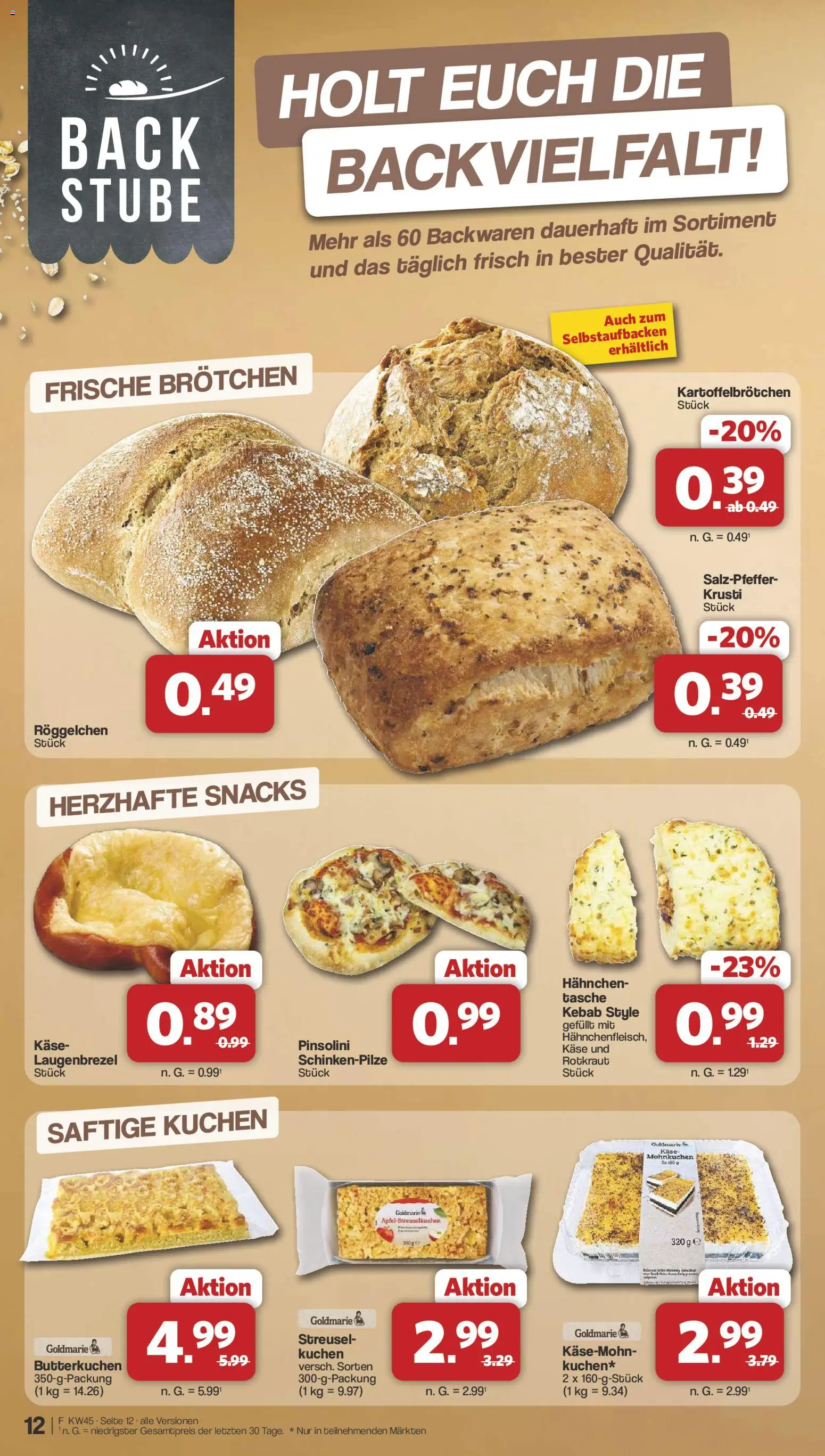 Vorschau von dem Prospekt des Geschäftes Famila Nordwest, gültig ab dem 02.11.2026 - Kuchen, Käse, Tasche, Hahnchen