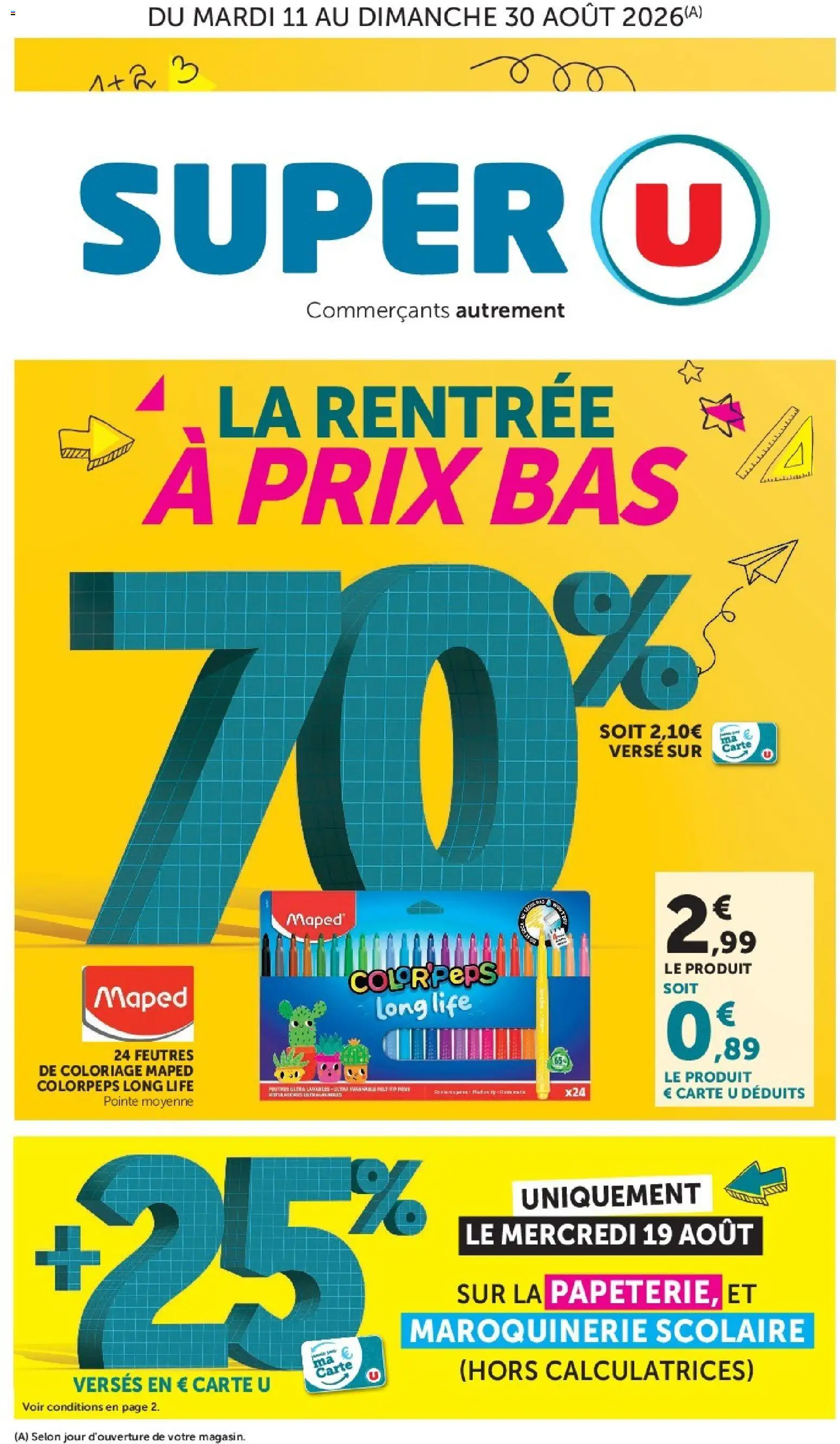Prévisualisation de Super U - La rentrée à prix bas du magasin Super U formulaire valide 11/08/2026