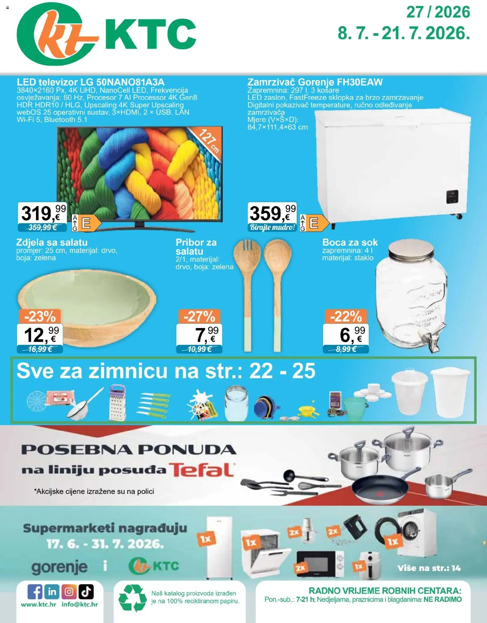 Pregled letka KTC Katalog tehnike i posuđa trgovine KTC vrijedi od 08.07.2026