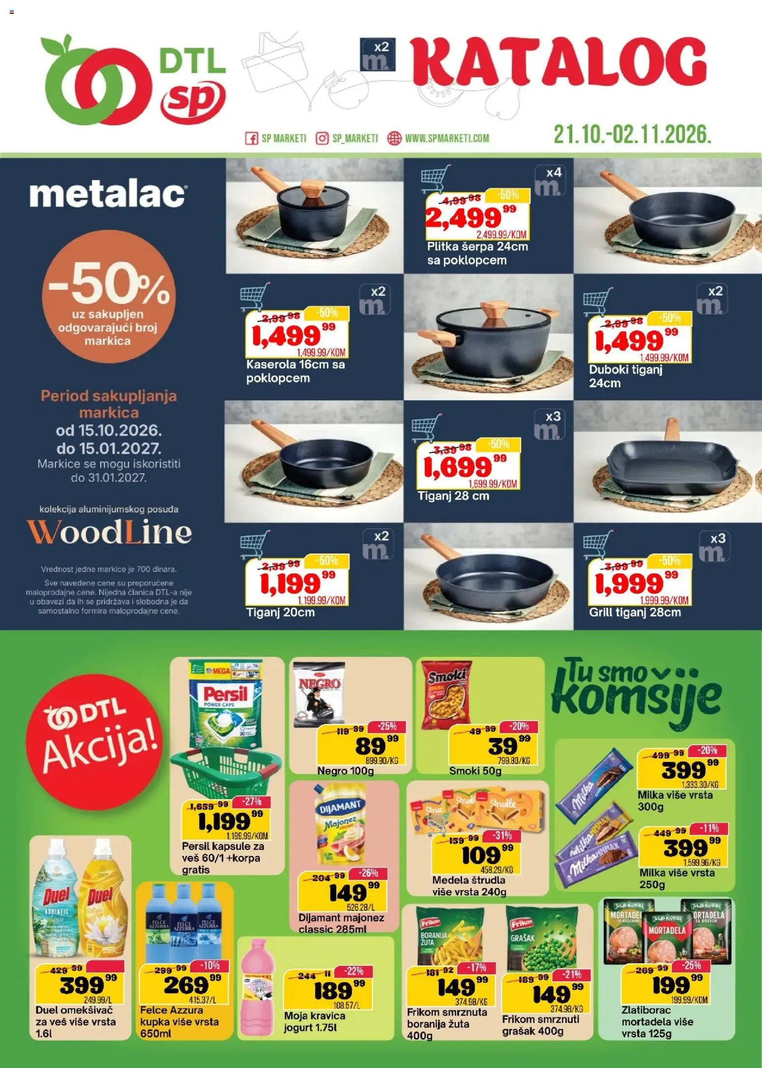 Pregled Senta Promet kataloga - važi od 21.10.2026 - Boranija, Grašak, Milka, Smoki, Mortadela, Jogurt, Majonez, Tiganj