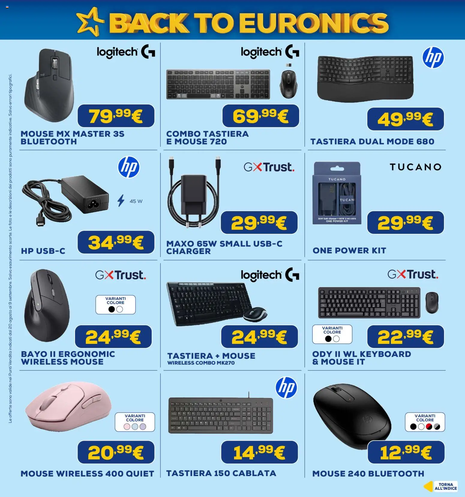 Anteprima dell'opuscolo Euronics volantino Back to Euronics dal negozio Euronics valido da 20/08/2026 - Tastiera, Mouse