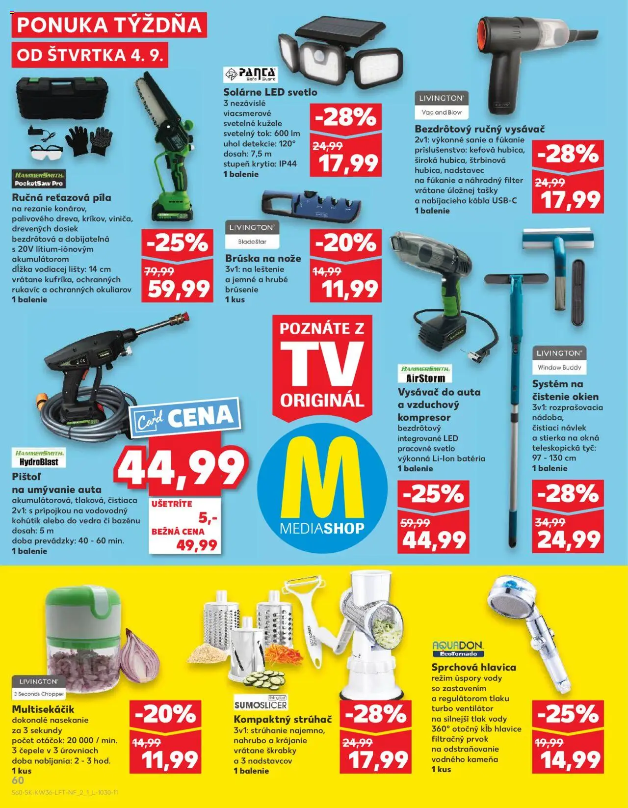 Náhľad Kaufland letáku platného od 04.09.2025 - Vysávač, Kompresor, Píla, Ručný vysávač, Led, Svetlo, Vzduchový kompresor, Reťazová píla