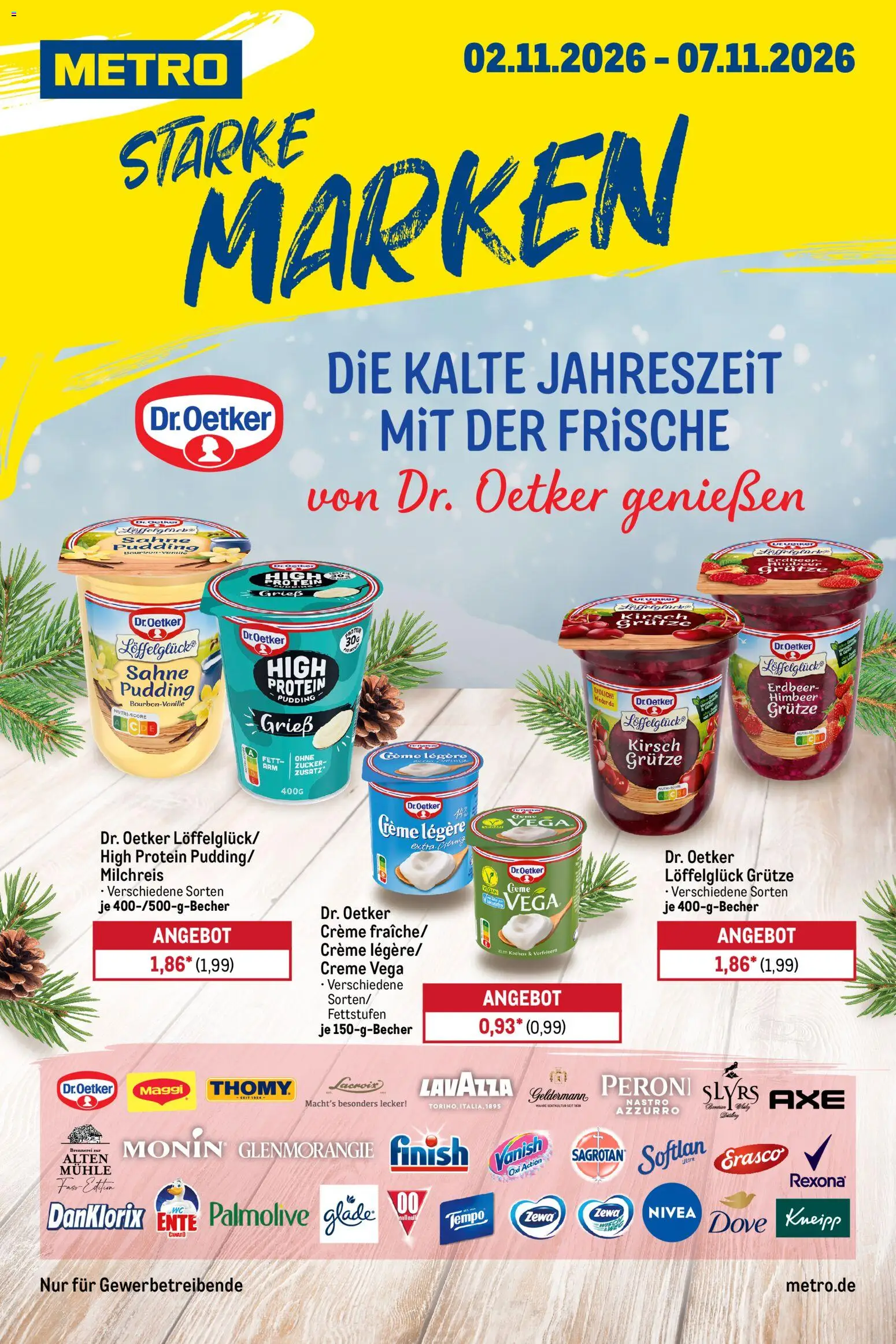Vorschau von dem Prospekt des Geschäftes Metro, gültig ab dem 02.11.2026 - Maggi, Ente, Lavazza, Mühle, Sahne, Tempo, Grieß, Finish
