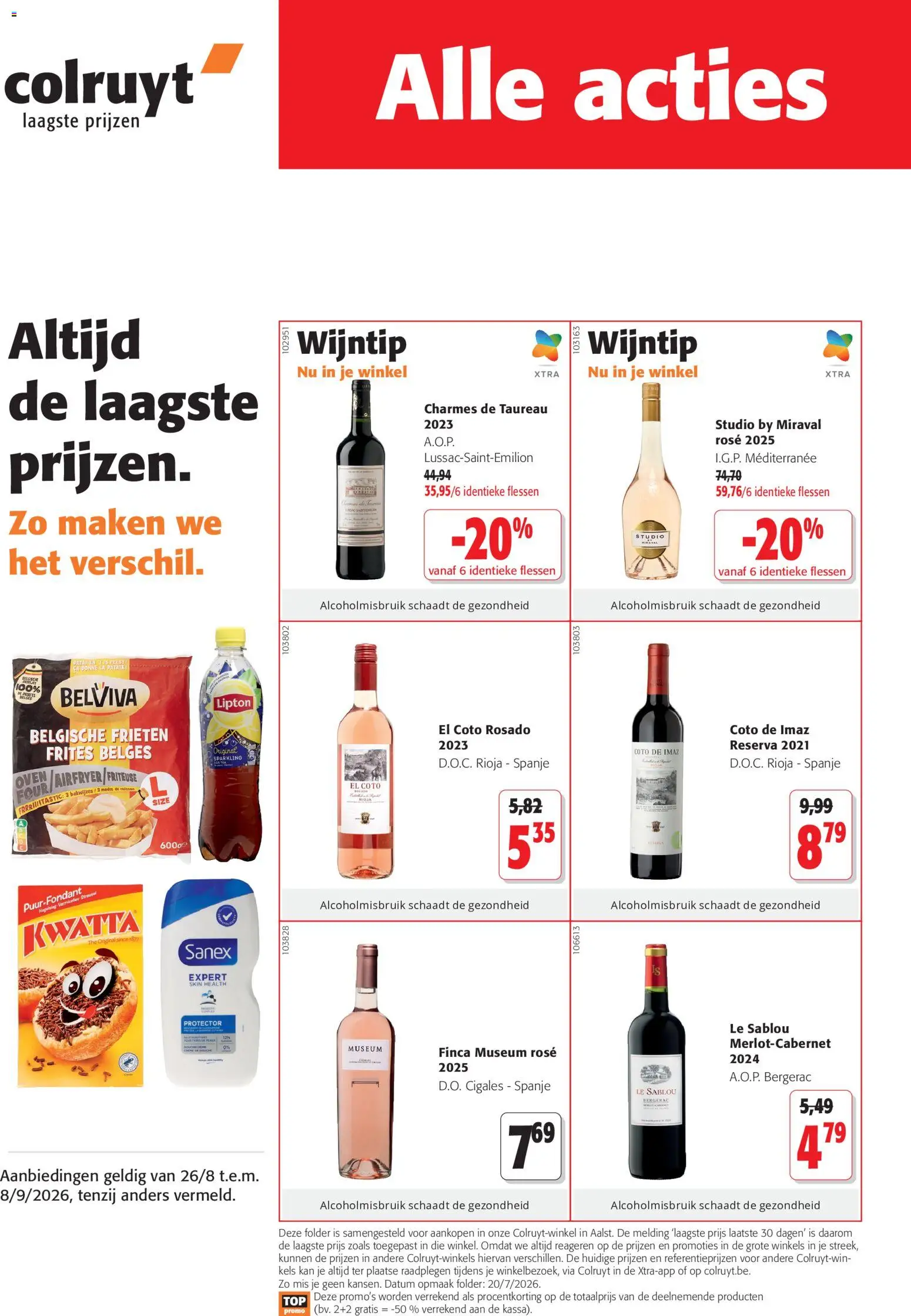 Voorbeeld van Colruyt Folder / Publicité van winkel Colruyt geldig vanaf 26/08/2026