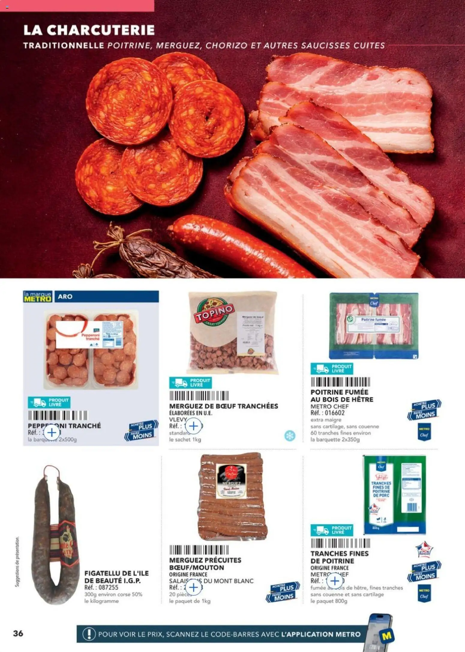 Prévisualisation de METRO - Guide Italie du magasin METRO formulaire valide 28/05/2026 - Livre, Charcuterie, Pepperoni, Merguez, Chorizo, Saucisses, Porc, Poitrine de porc