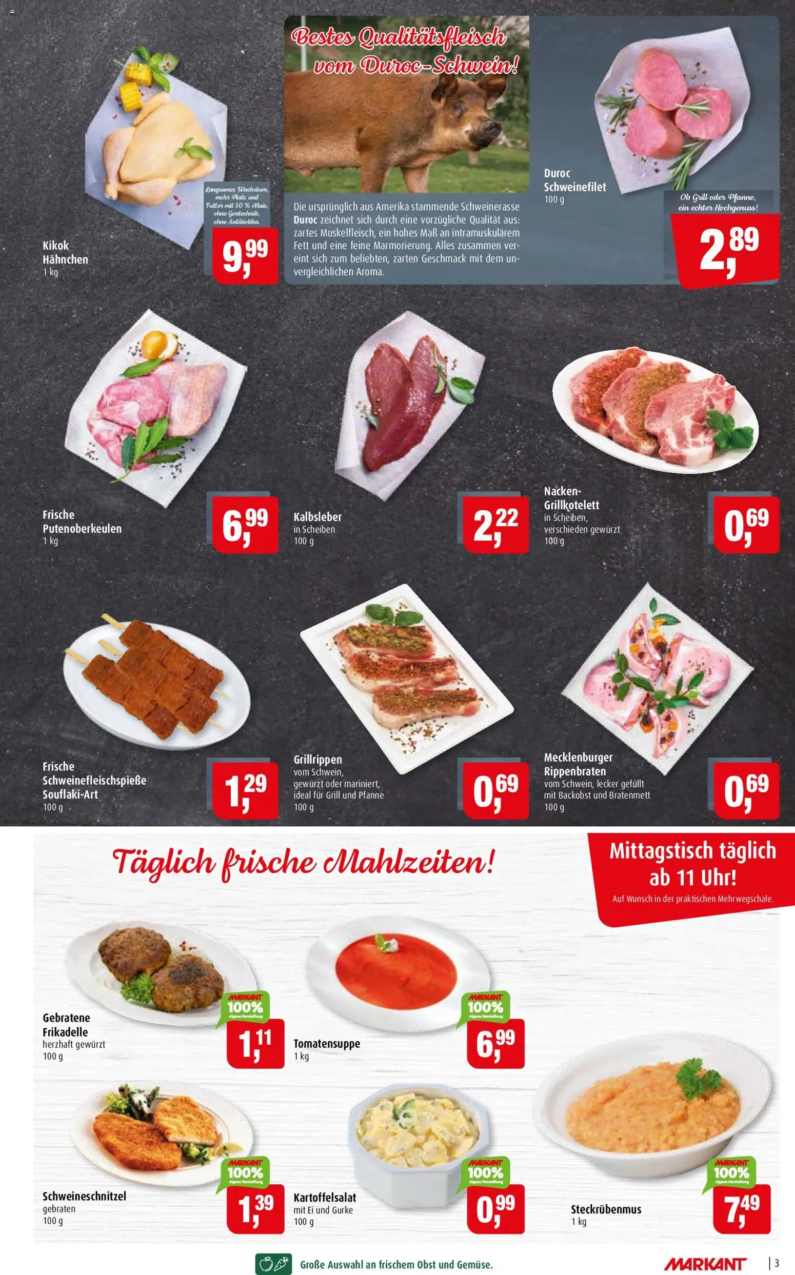 Vorschau von dem Prospekt des Geschäftes Markant, gültig ab dem 07.09.2026 - Uhr, Grill, Obst, Schweinefilet, Kalbsleber, Hahnchen