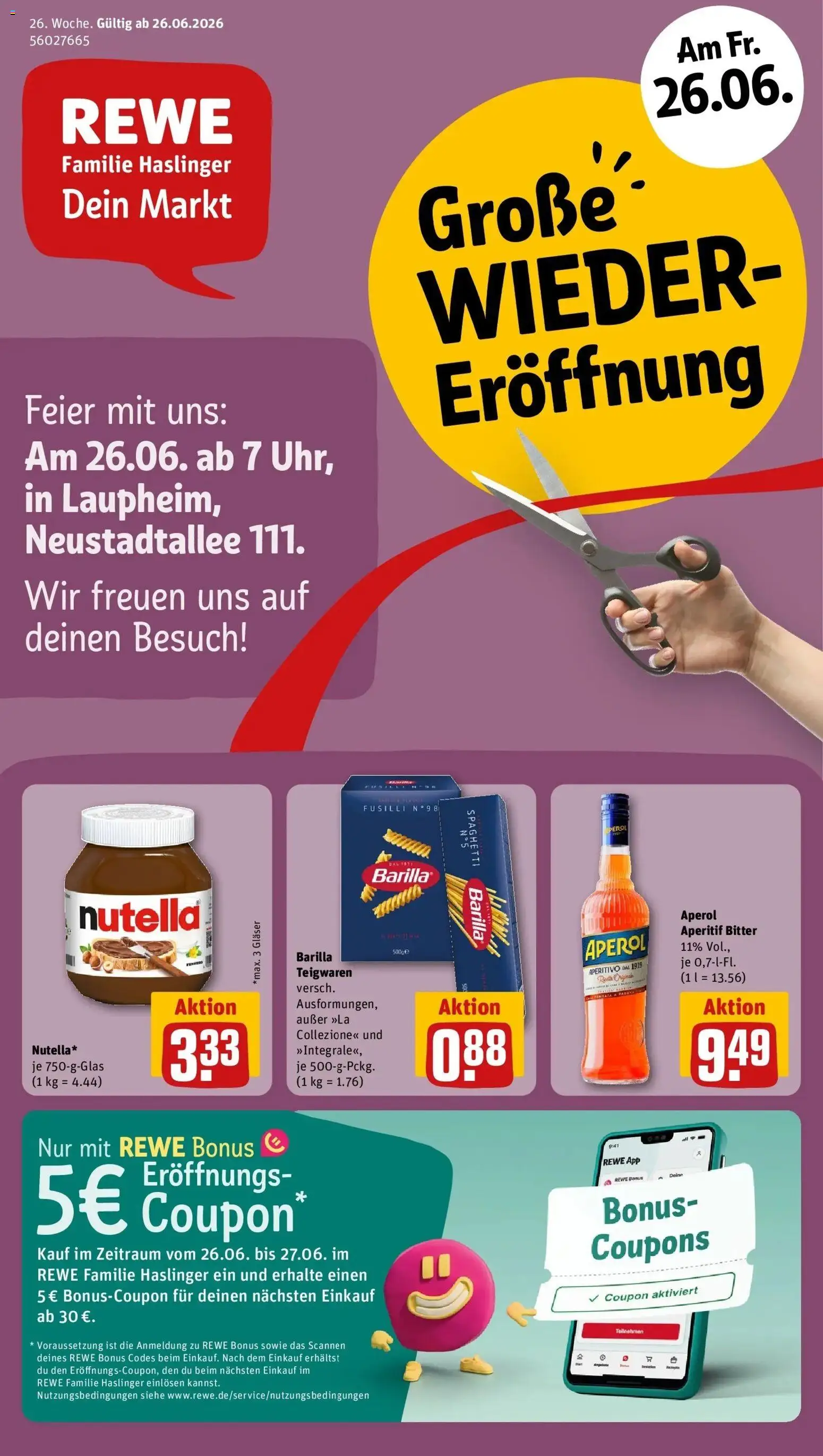 Vorschau von dem Prospekt des Geschäftes Rewe, gültig ab dem 21.06.2026