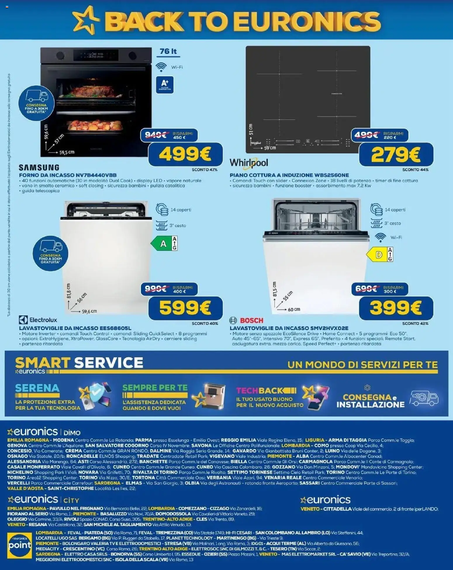 Anteprima dell'opuscolo Euronics volantino Torino dal negozio Euronics valido da 20/08/2026 - Samsung, Forno, Crema, TV, Lavastoviglie, Piano cottura a induzione, Scala, Tè