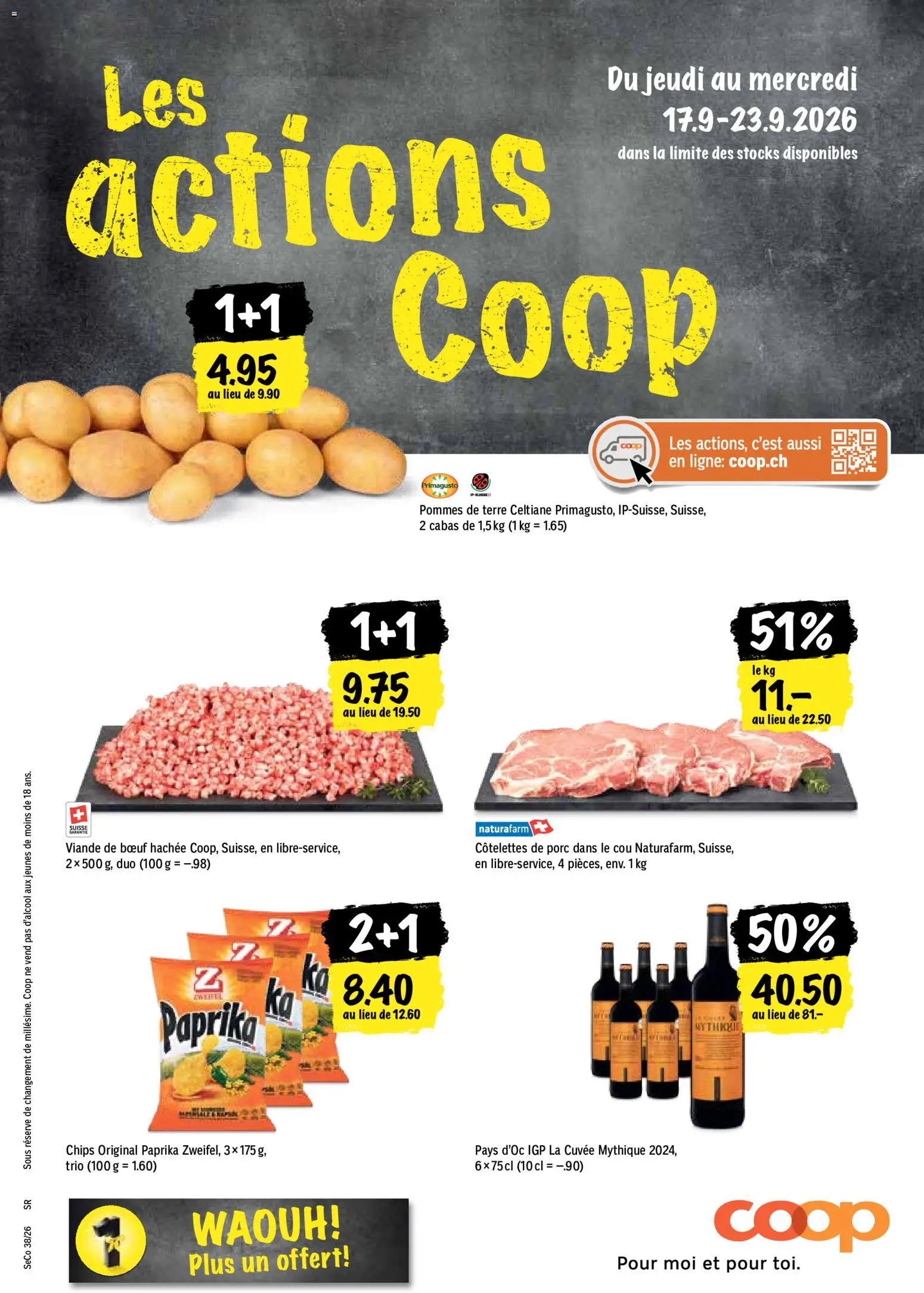 Vorschau des Merkblatts Coop aktionen FR vom Shop Coop gültig von 17.09.2026 bis 23.09.2026