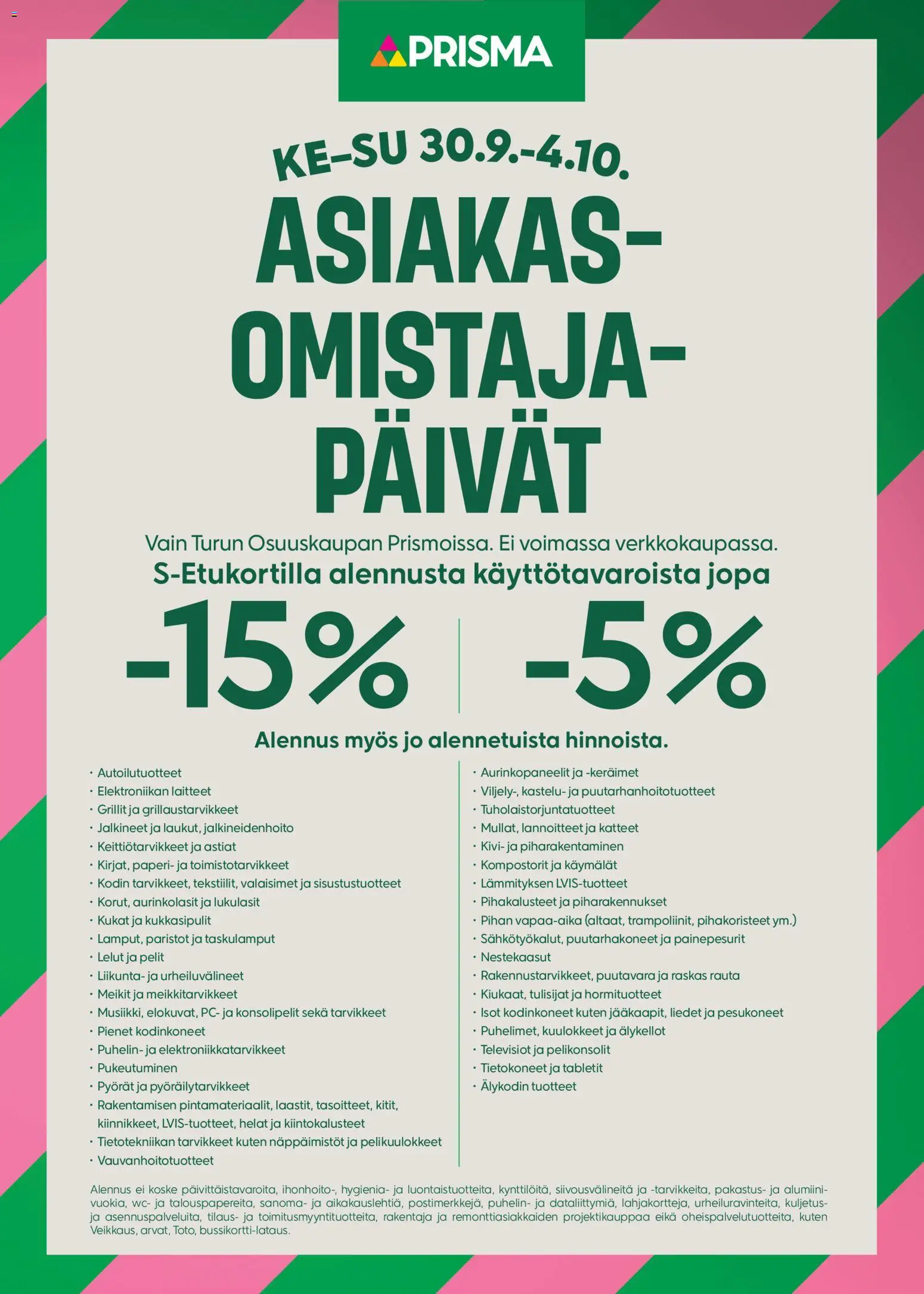 Kaupan Prisma Prisma AO-päivät esikatselu, voimassa 30/09/2026