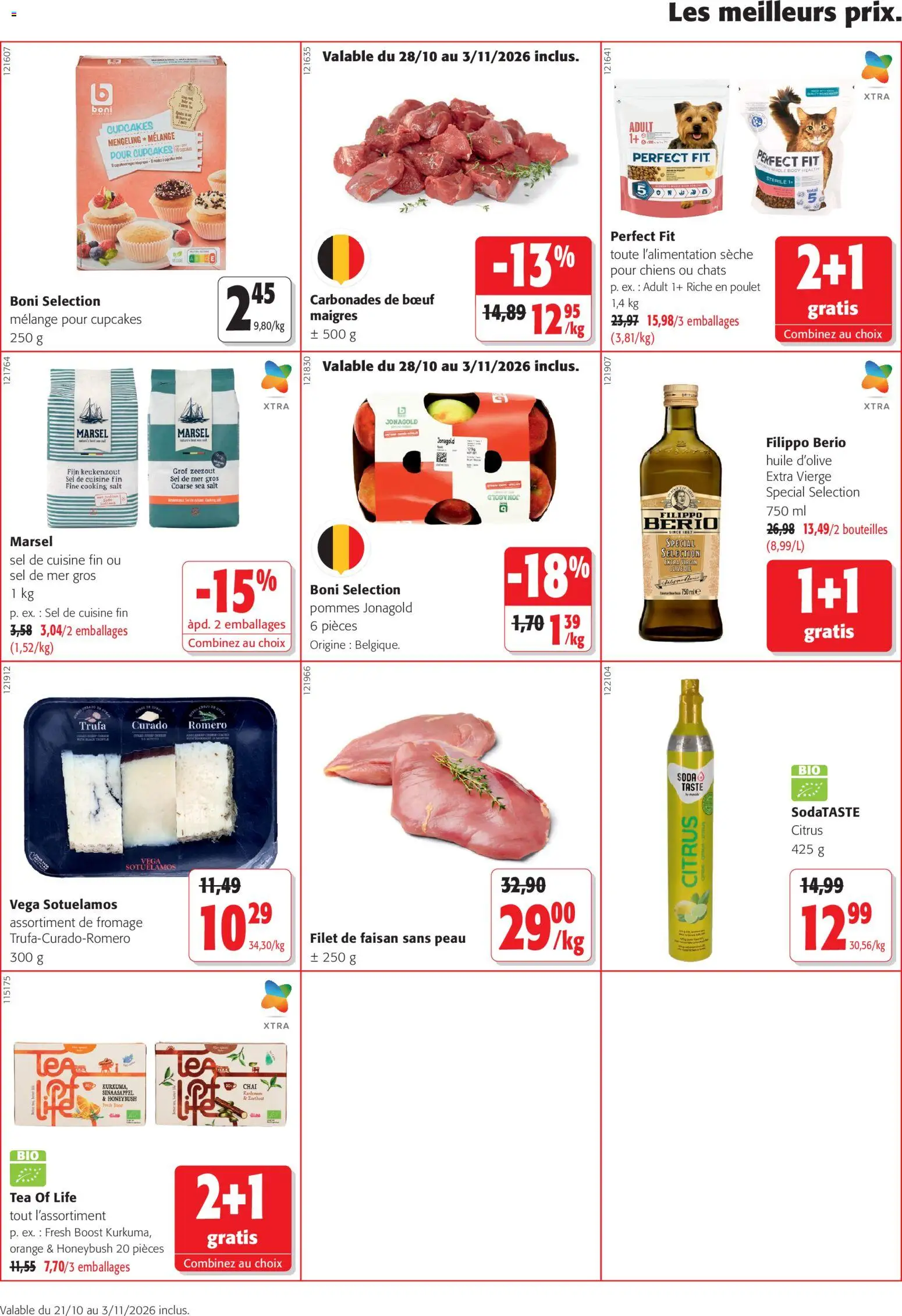 Prévisualisation de Colruyt Toutes les offres du magasin Colruyt formulaire valide 21/10/2026 - Orange, Fromage, Poulet, Olive, Sel, Huile, Pommes, Huile D'olive