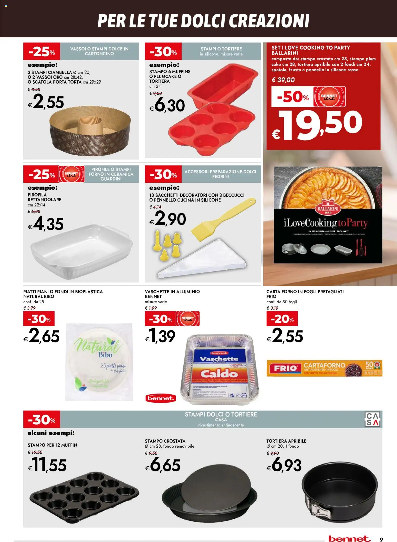 Anteprima dell'opuscolo bennet volantino Cioccolato che bontà dal negozio bennet valido da 29/10/2026 - Torta, Ciambella, Piatti, Plumcake, Alluminio, Pennello, Scatola, Carta forno