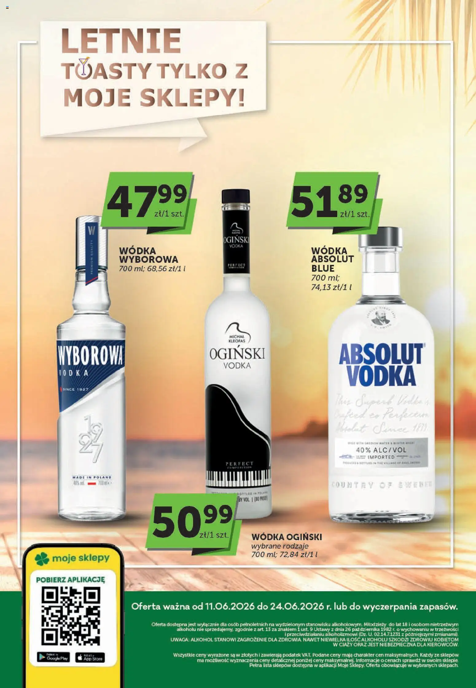 Pogląd gazetki "Euro Sklep gazetka - Oferta alkoholowa" ze sklepu Euro Sklep ważnej od 11.06.2026 - Alkohol, Wódka, Ogiński, Vodka, Wódka Ogiński, Ogiński wódka, Wódka wyborowa