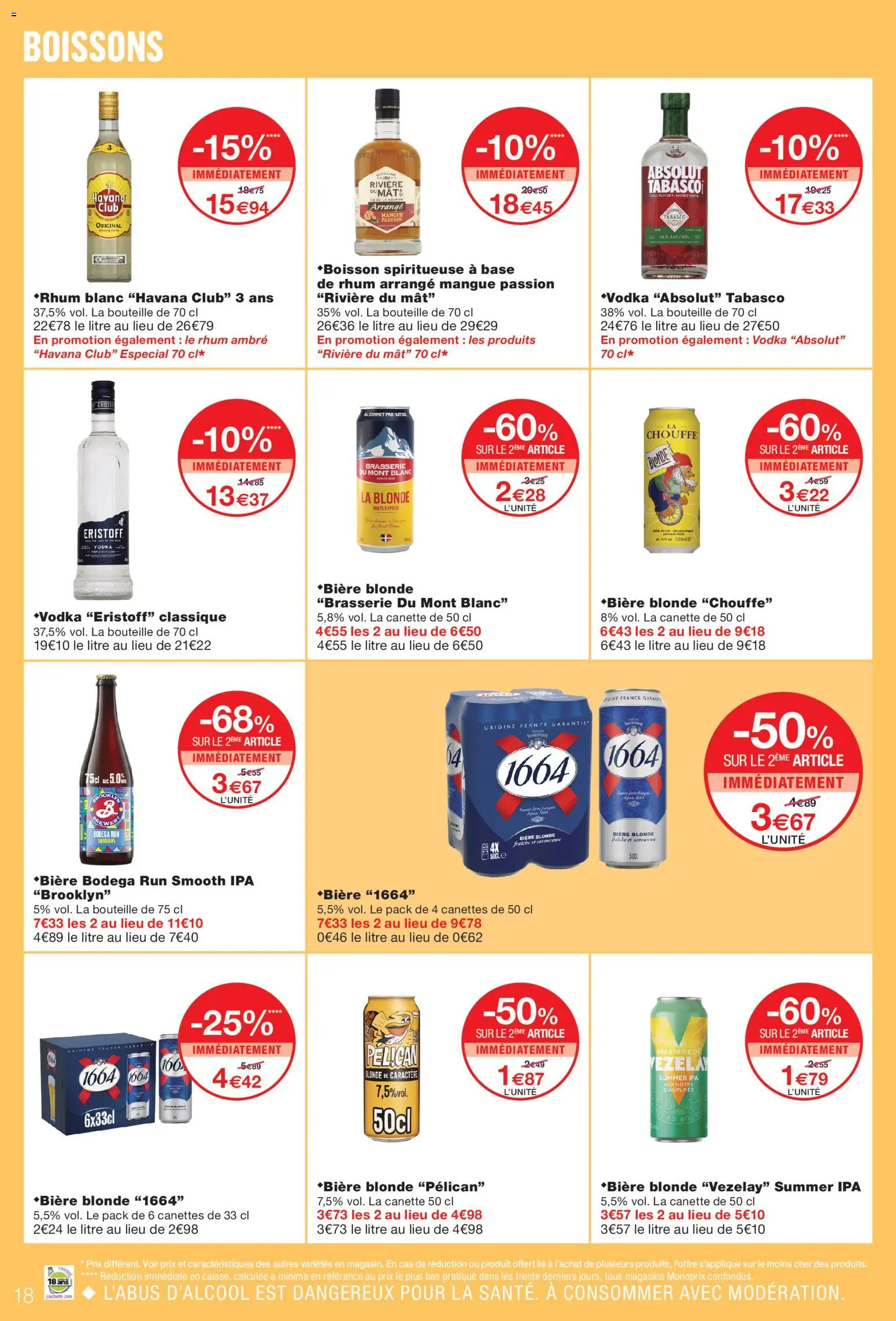 Prévisualisation de Monoprix catalogue du magasin Monoprix formulaire valide 08/09/2026 - Boisson, Rhum, Mangue, Rhum arrangé, Tabasco, Havana, Havana Club, Boissons