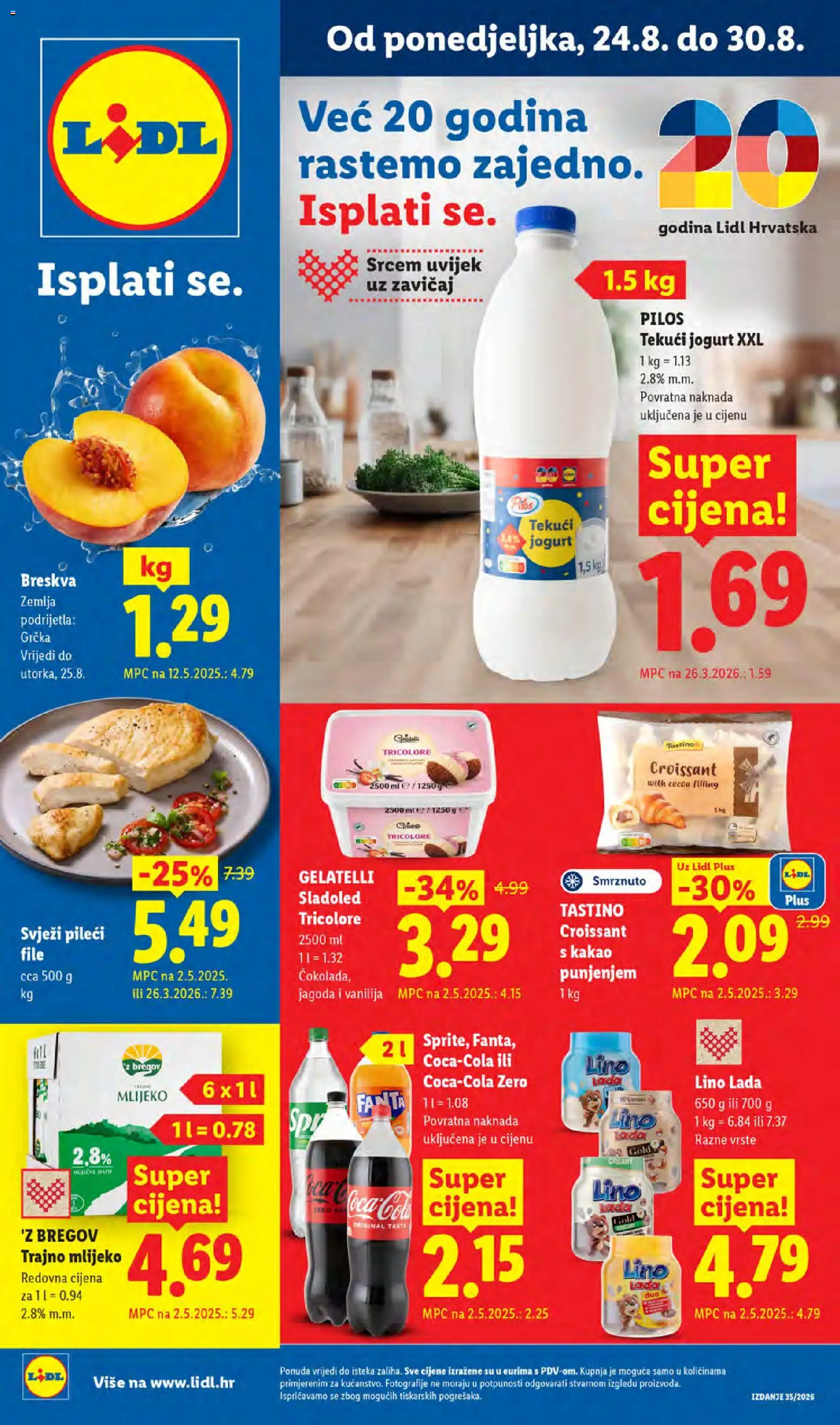 Pregled letka Lidl Katalog trgovine Lidl vrijedi od 24.08.2026