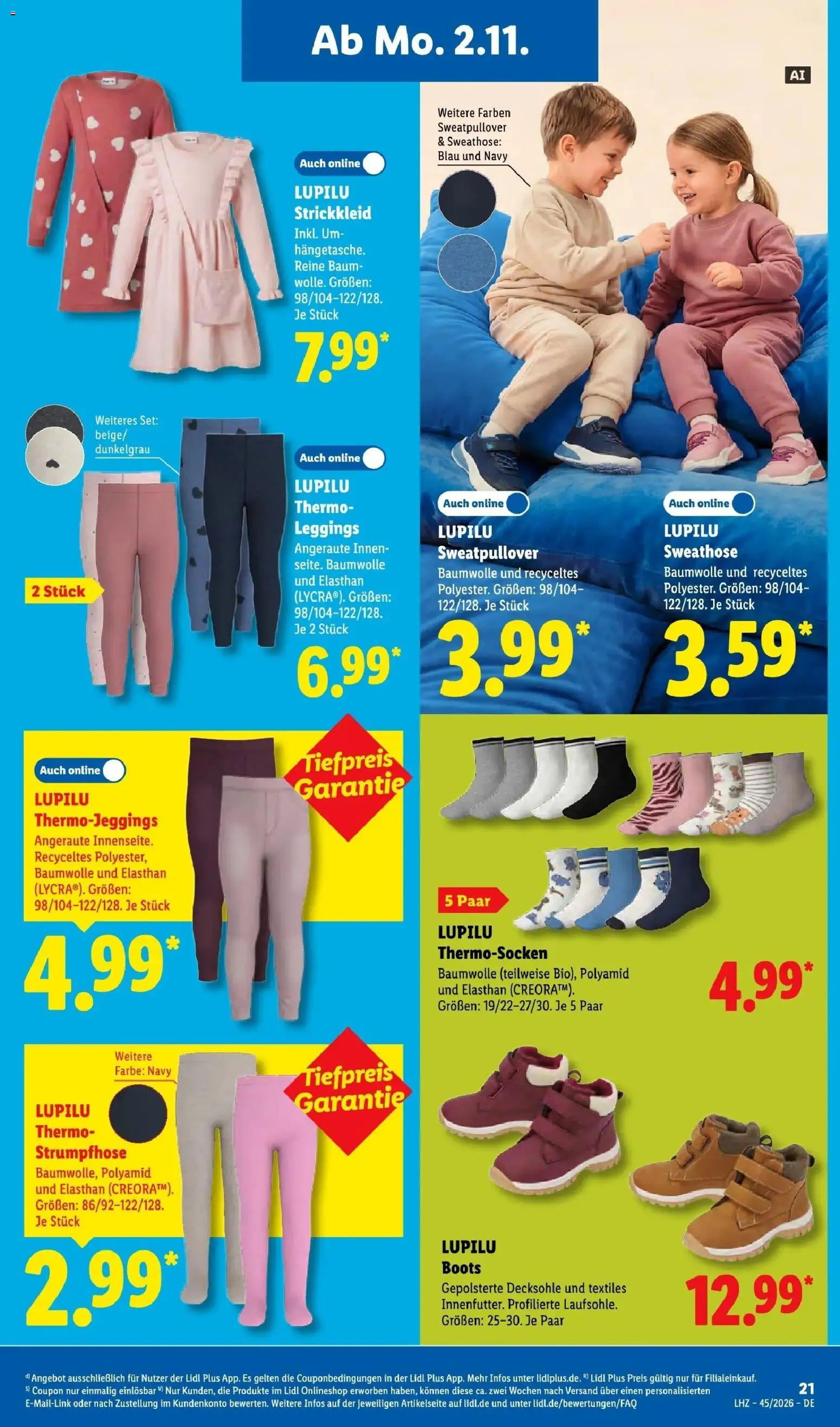Vorschau von dem Prospekt des Geschäftes Lidl, gültig ab dem 02.11.2026 - Sweatshirt, Leggings, Strumpfhose, Sweathose