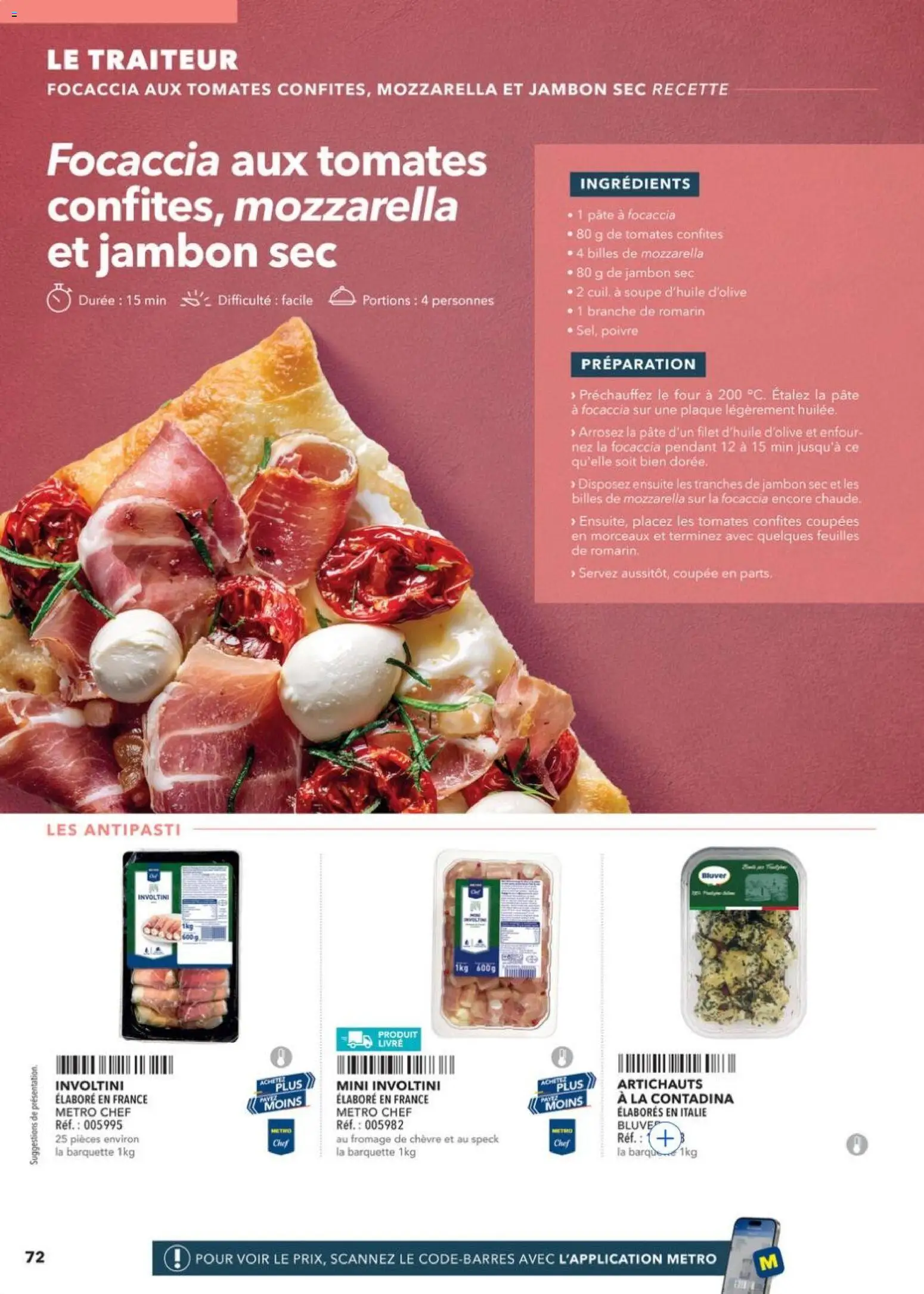 Prévisualisation de METRO - Guide Italie du magasin METRO formulaire valide 28/05/2026 - Fromage, Livre, Focaccia, Four, Tomates, Antipasti, Fromage de chèvre, Ingrédients