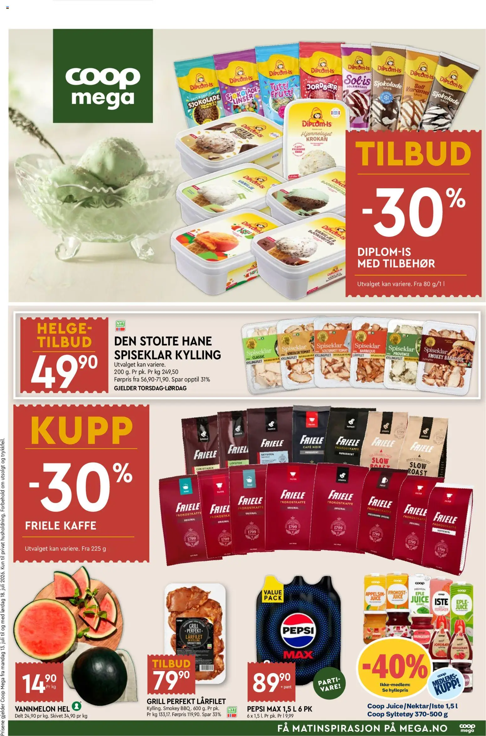Forhåndsvis Coop Mega kundeavis fra butikk Coop Mega gyldig fra 13/07/2026