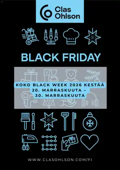 Kaupan Clas Ohlson Clas Ohlson Black Friday -ennakkoilmoitus esikatselu, voimassa 23/10/2026