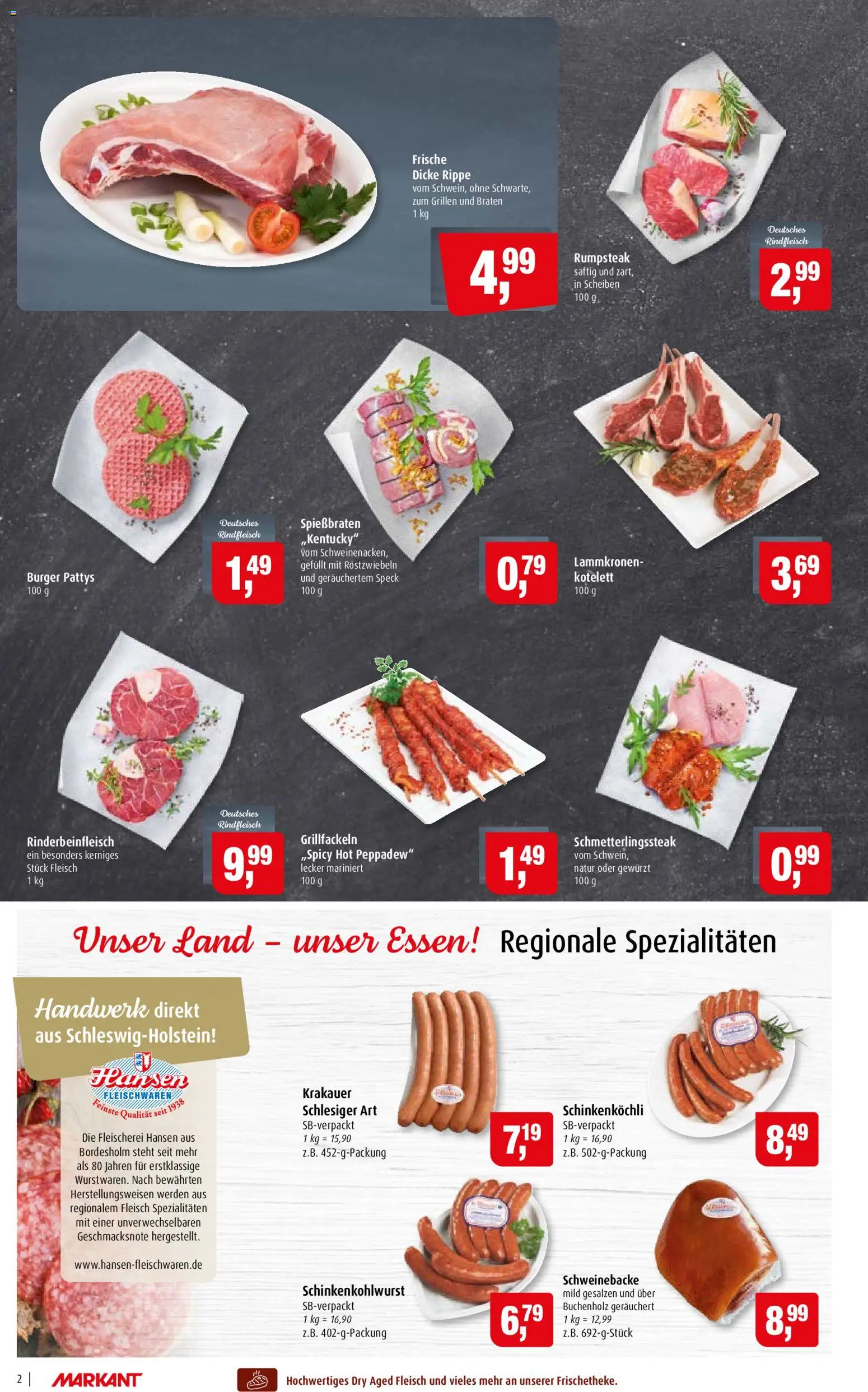 Vorschau von dem Prospekt des Geschäftes Markant, gültig ab dem 07.09.2026 - Burger, Rumpsteak, Fleisch, Rindfleisch, Spezialitäten