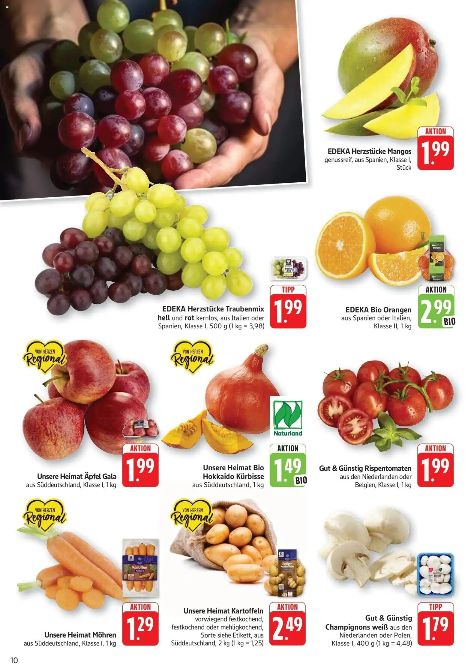 Vorschau von dem Prospekt des Geschäftes Edeka, gültig ab dem 26.10.2026 - Äpfel, Champignons, Kartoffeln, Orangen, Mohren