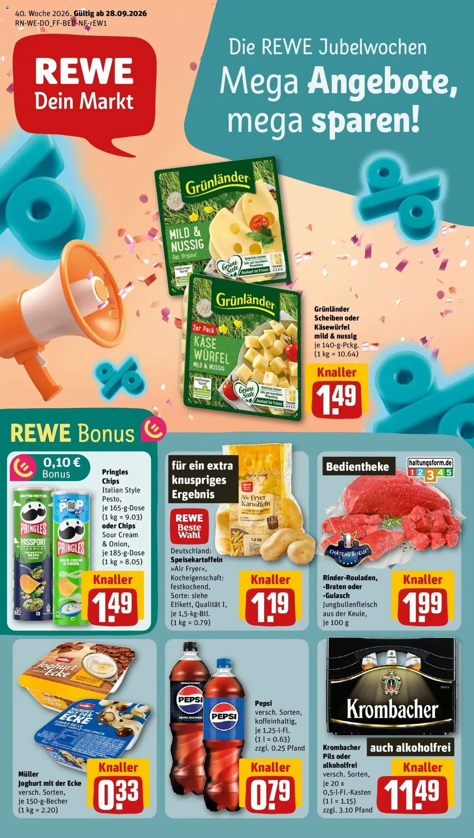 Vorschau von dem Prospekt des Geschäftes Rewe, gültig ab dem 28.09.2026