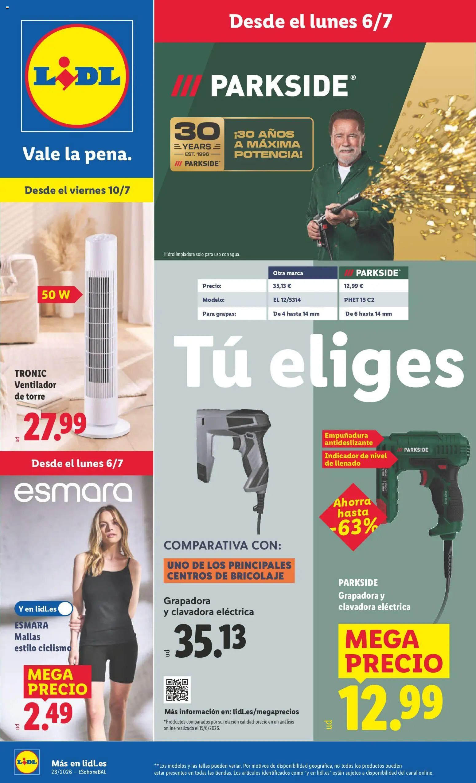 Vista previa del folleto de la tienda Lidl válido desde el 06/07/2026 - Ventilador, Hidrolimpiadora, Grapadora