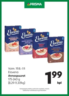 Kaupan Prisma Prisma - Elovena esikatselu, voimassa 19/08/2026