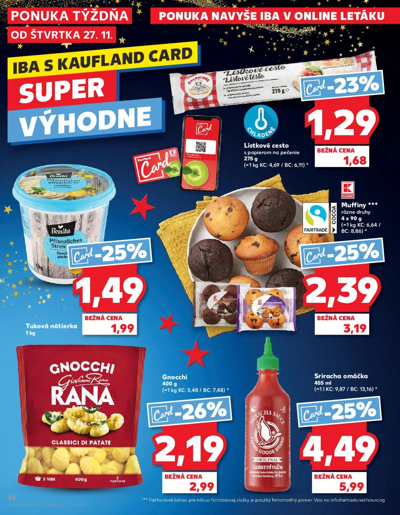 Náhľad Kaufland letáku platného od 27.11.2025 - Kakao, Lístkové cesto, Omáčka, Nátierka