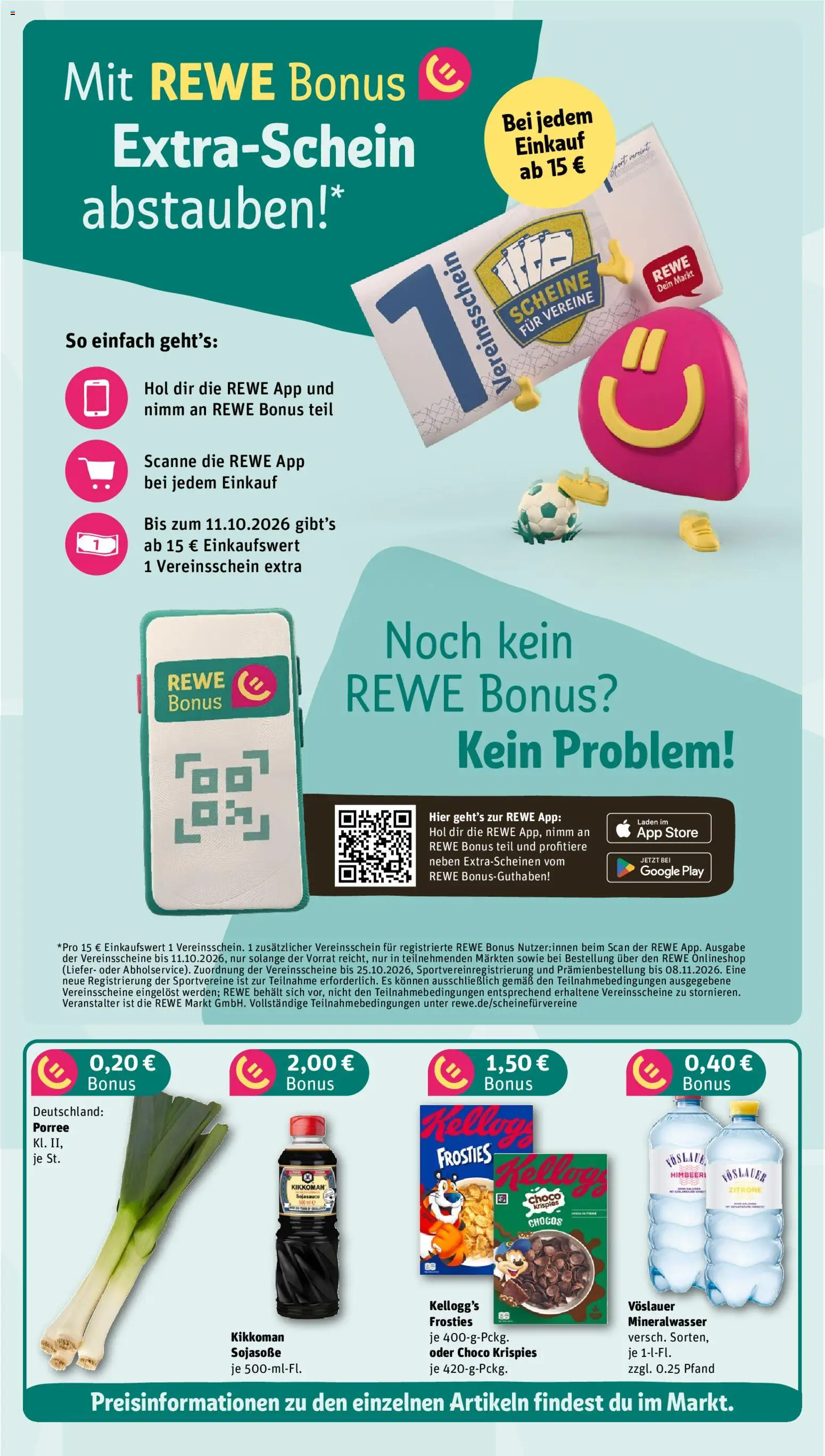 Vorschau von dem Prospekt des Geschäftes Rewe, gültig ab dem 07.09.2026 - Mineralwasser, Himbeere, Zitrone, Kellogg's, Sojasoße