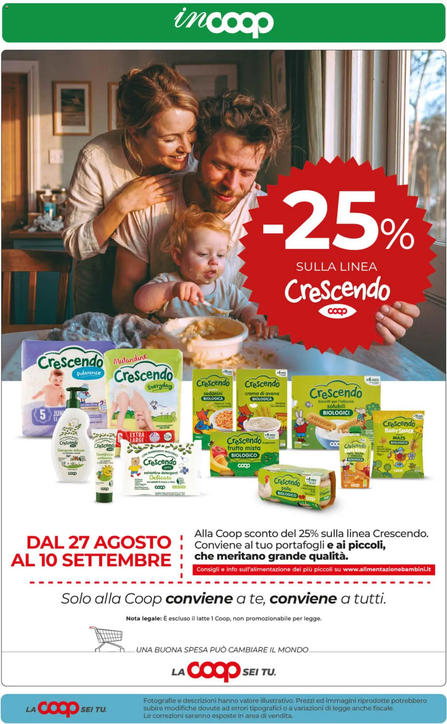 Anteprima dell'opuscolo COOP volantino inCoop Sicilia dal negozio COOP valido da 01/09/2026 - Crema, Biscotti, Pollo, Latte, Frutta, Mais, Ingredienti, Mutandine