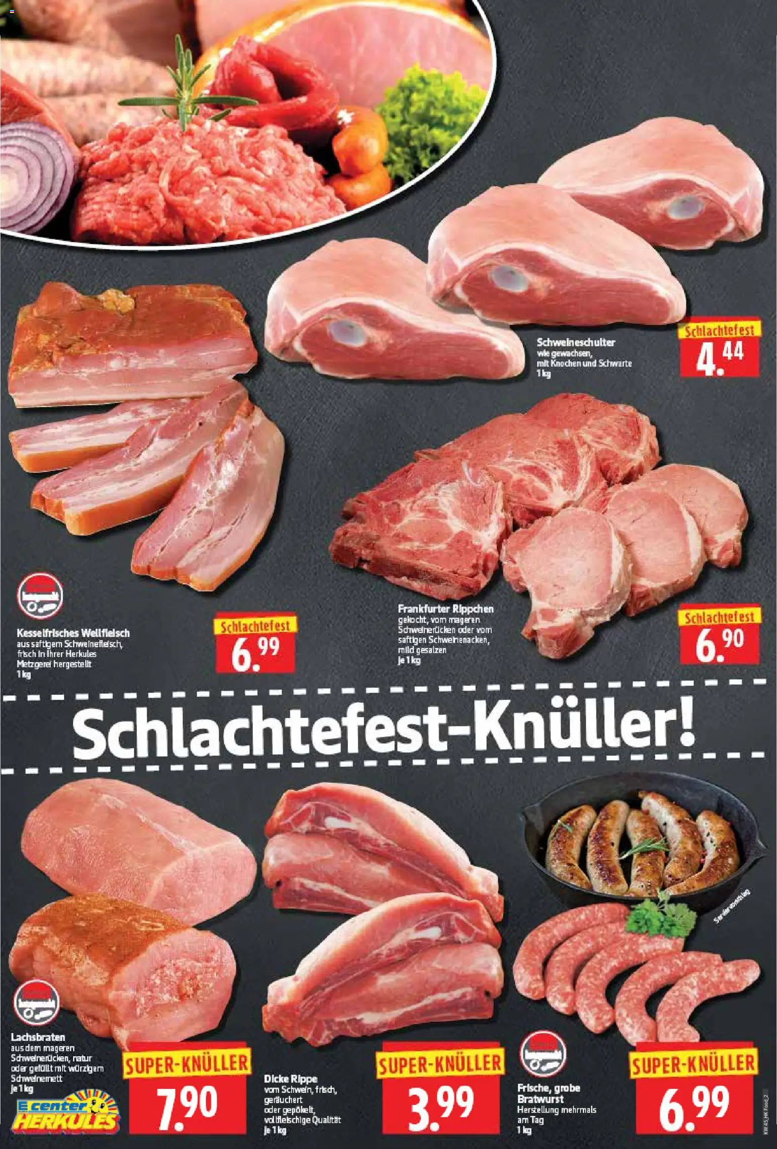 Vorschau von dem Prospekt des Geschäftes HERKULES, gültig ab dem 02.11.2026 - Bratwurst, Schweinefleisch, Schweinerucken