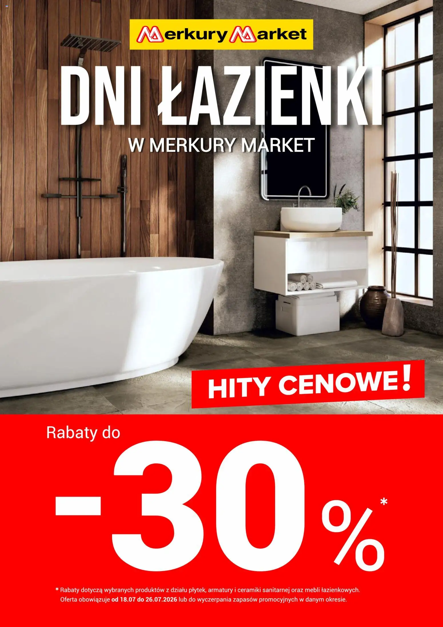 Pogląd gazetki "Merkury Market gazetka - Dni łazienki" ze sklepu Merkury Market ważnej od 18.07.2026