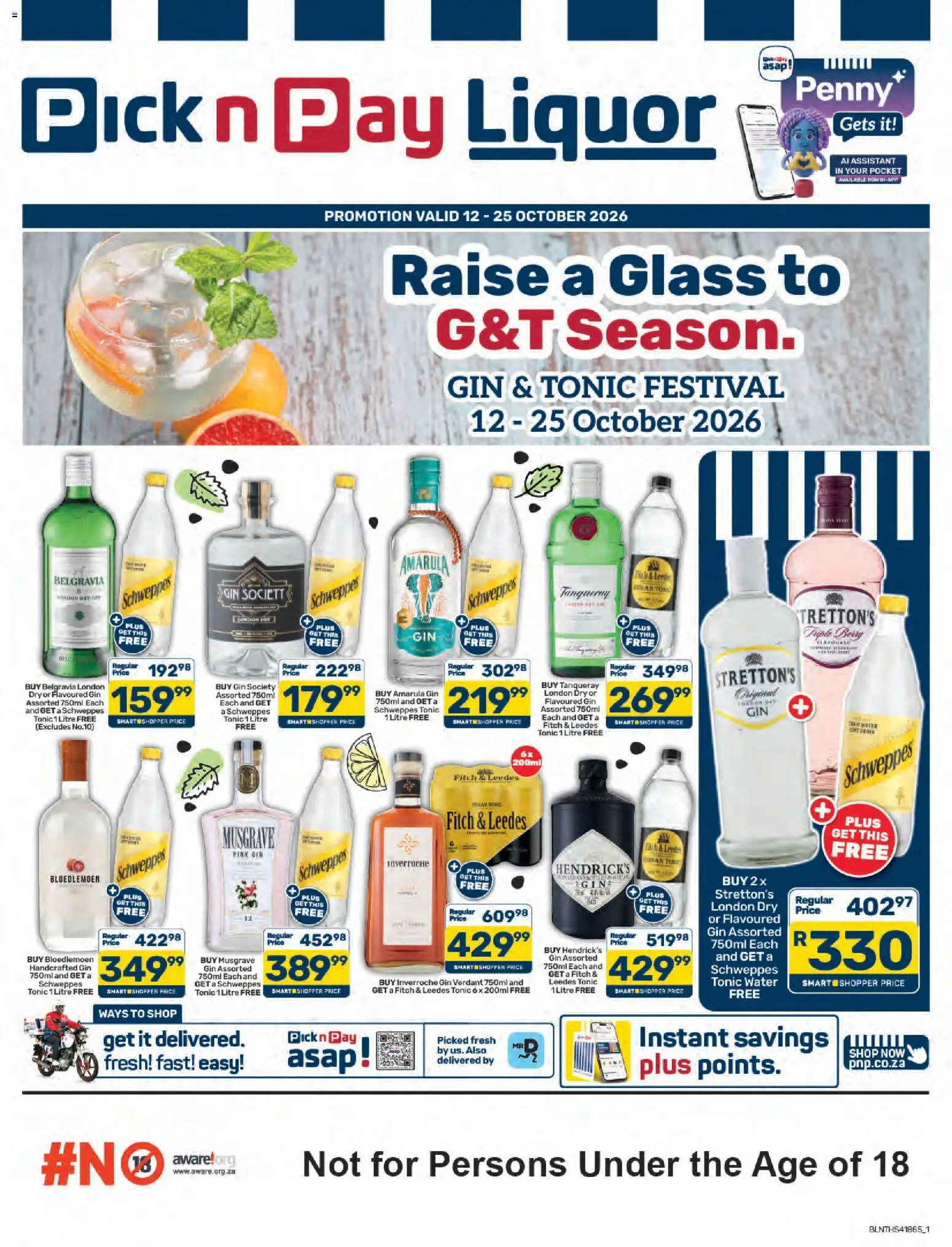 Preview of Pick n Pay flyer valid from 12/10/2026 - Water, Gin, Tonic