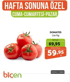 Biçen Market Biçen Market - Hafta Sonuna Özel - Sebze İndirimi 31.07.2026 - Broşürünün önizlemesi