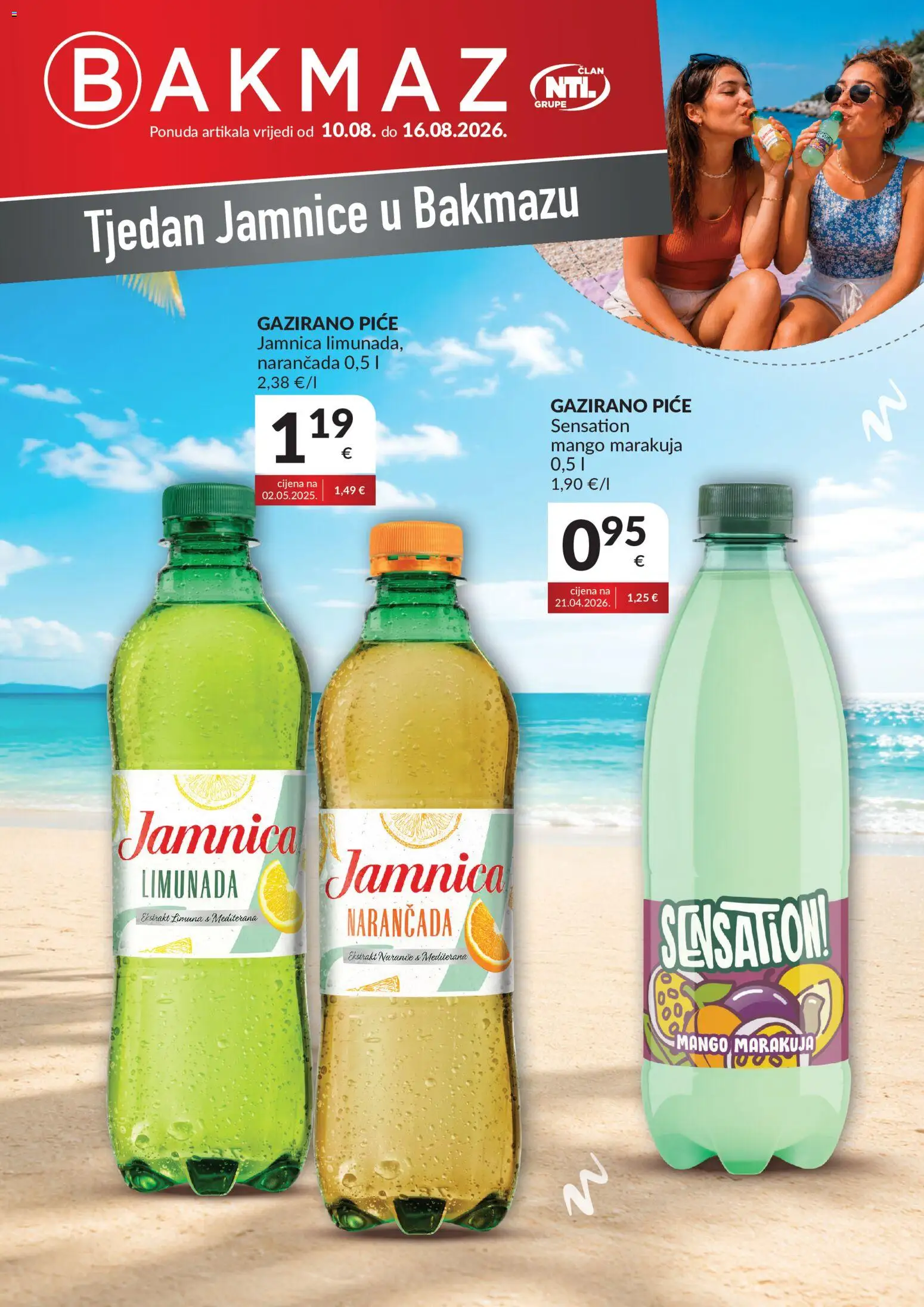 Pregled letka Bakmaz Tjedan Jamnice trgovine Bakmaz vrijedi od 10.08.2026 - Mango, Jamnica, Limunada, Naranče