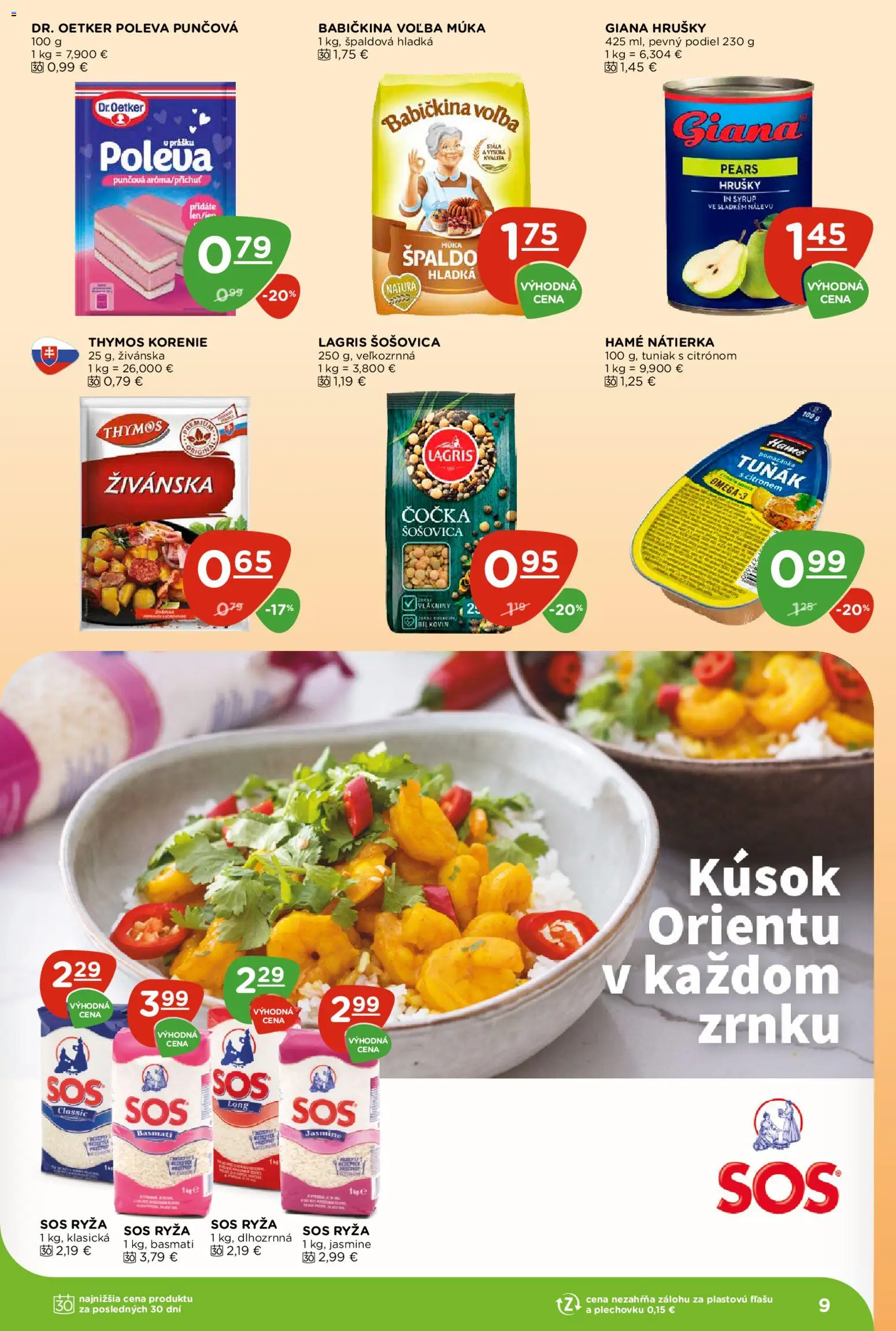 Náhľad Terno letáku platného od 15.10.2026 - Tuniak, Ryža, Korenie, Šošovica, Nátierka, Múka, Hrušky