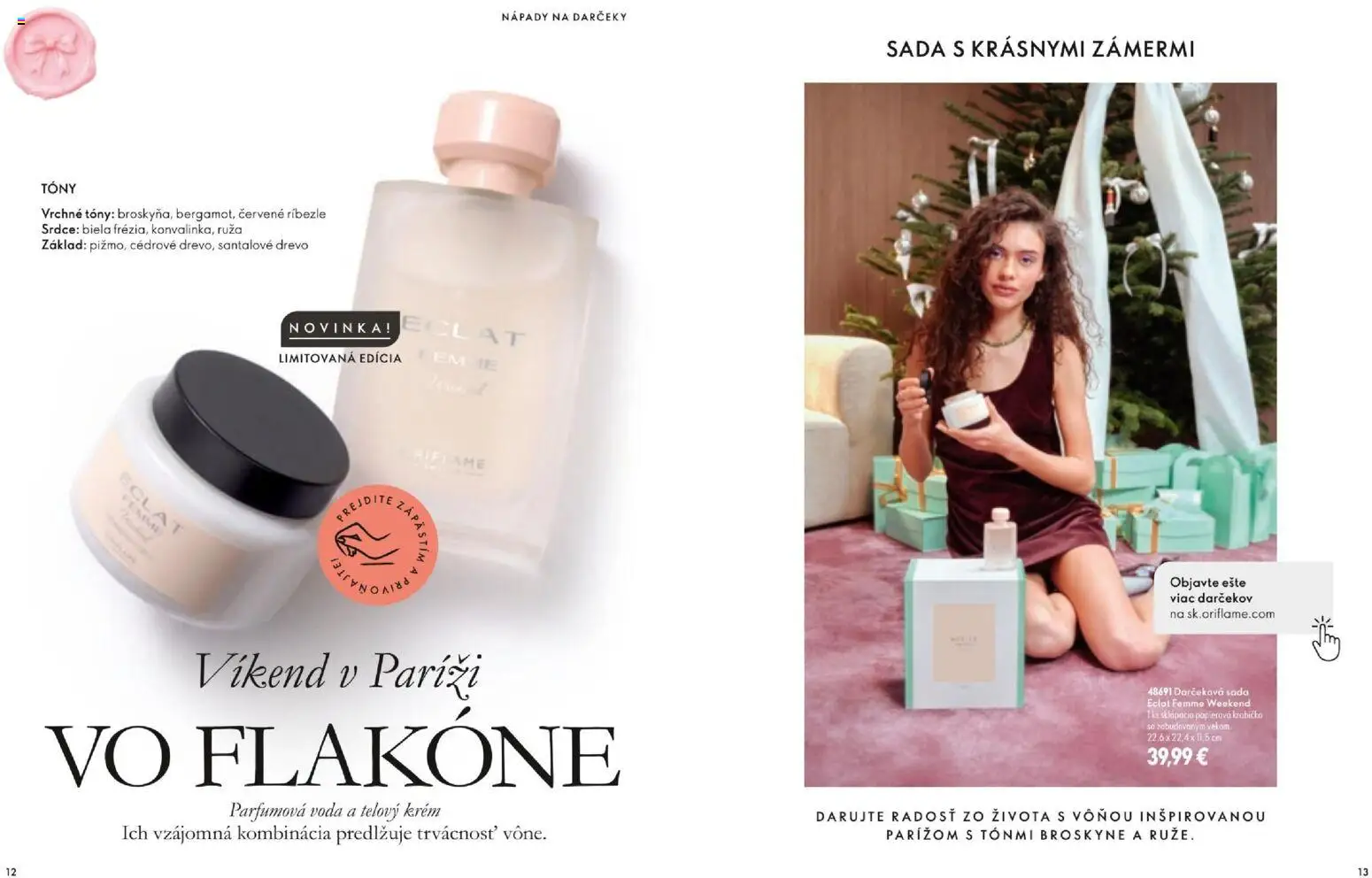 Náhľad Oriflame letáku platného od 11.11.2026 - Voda, Broskyne, Ríbezle, Krém, Telový krém