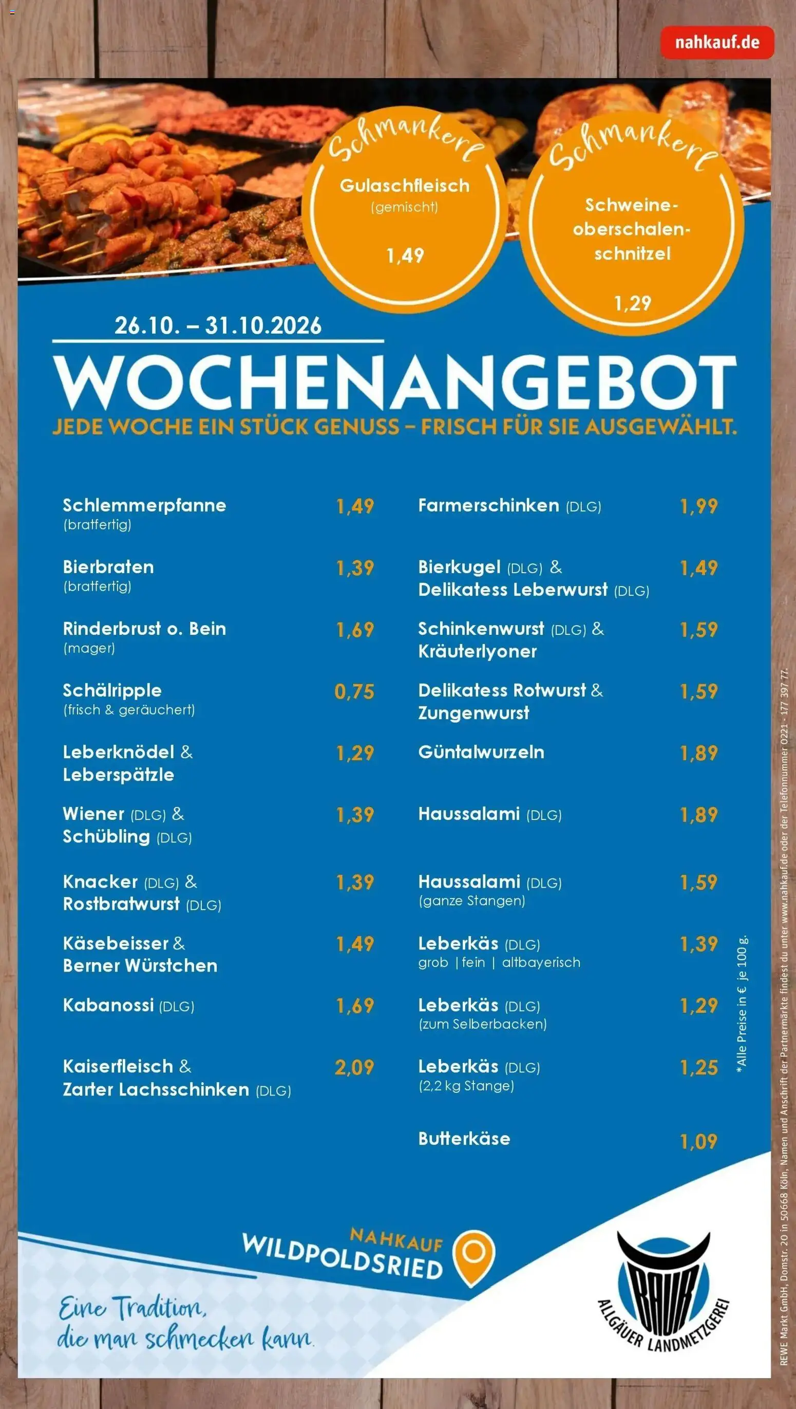 Vorschau von dem Prospekt des Geschäftes Rewe, gültig ab dem 26.10.2026