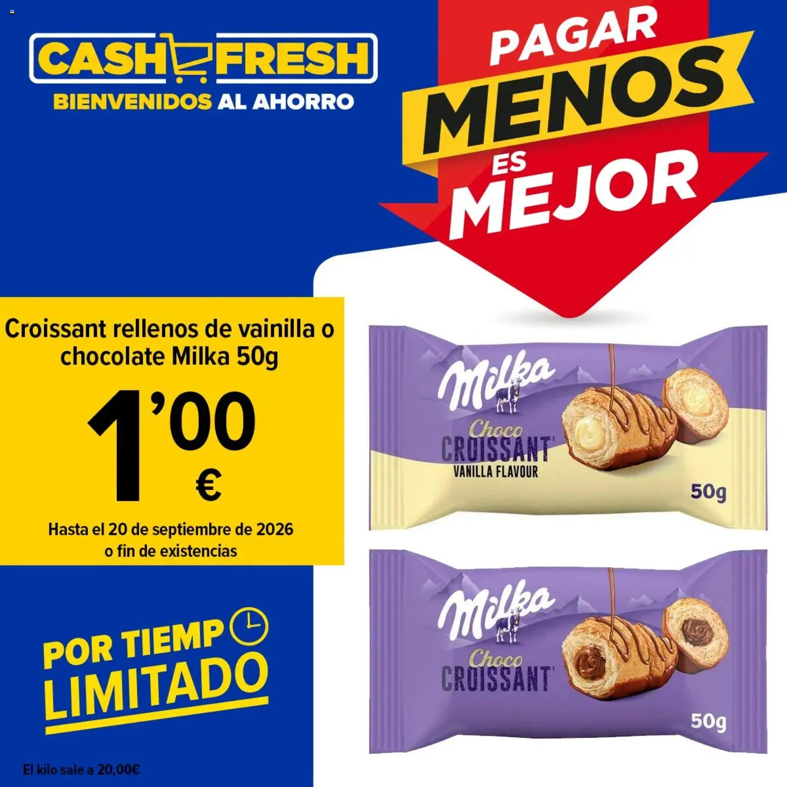 Vista previa del folleto de la tienda Cash Fresh válido desde el 14/09/2026 - Chocolate, Croissant, Vainilla