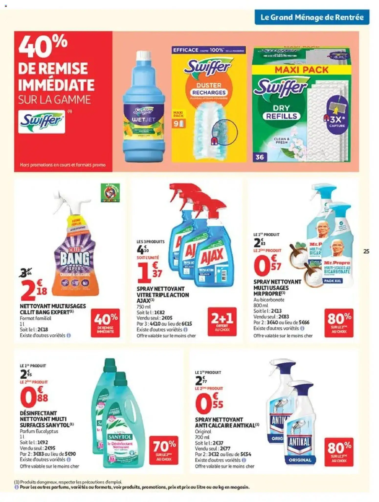 Prévisualisation de Auchan Ménage rentrée hypers du magasin Auchan formulaire valide 08/09/2026 - Parfum, Ajax, Swiffer Wetjet, Cillit Bang, Antikal