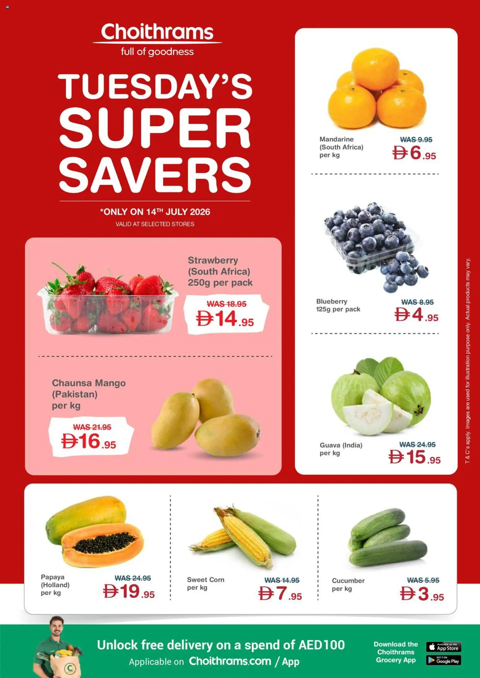 Preview of the catalogue Choithrams catalogue of store Choithrams valid from 14 Jul, 2026 - Mango, Corn