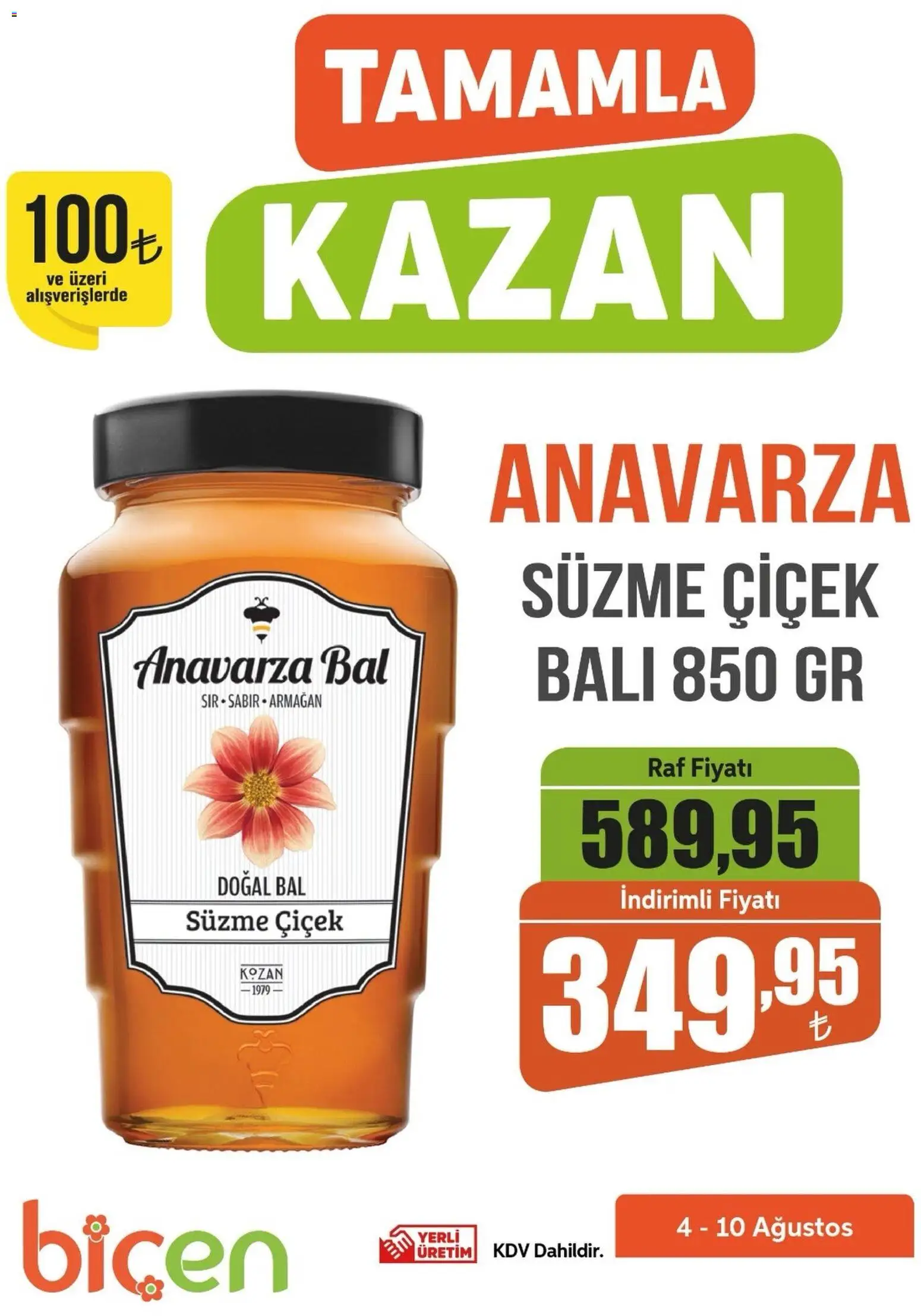 Biçen Market Biçen Market - Tamamla Kazan 04.08.2026 - Broşürünün önizlemesi - Raf