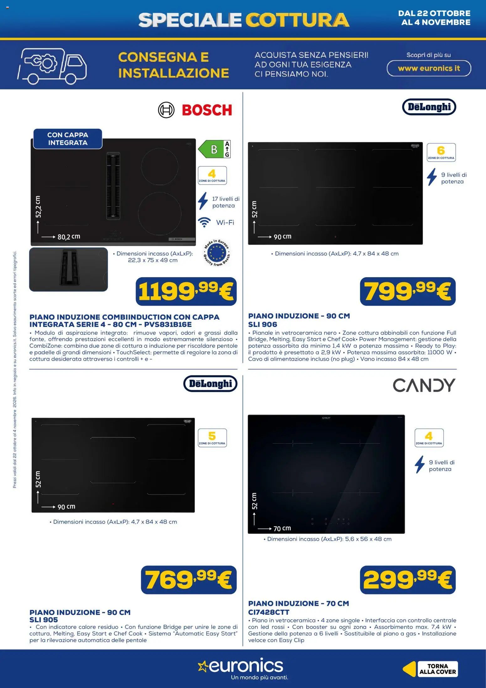 Anteprima dell'opuscolo Euronics volantino Cottura dal negozio Euronics valido da 22/10/2026 - Pentole, Cavo