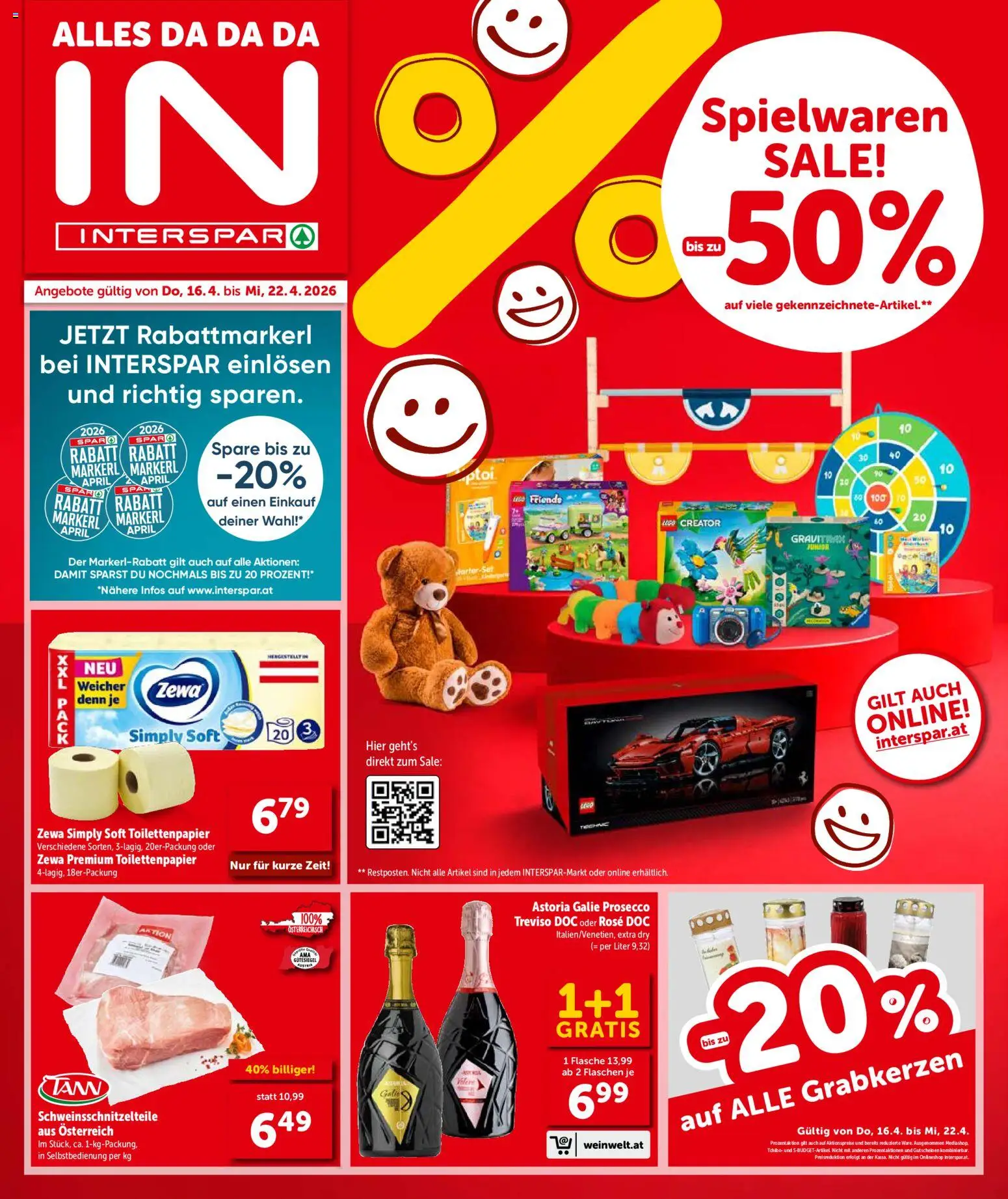 Vorschau der Angebote: Interspar Interspar Flugblatt - Oberösterreich gültig ab 16.04.2026 - Prosecco, Grabkerzen